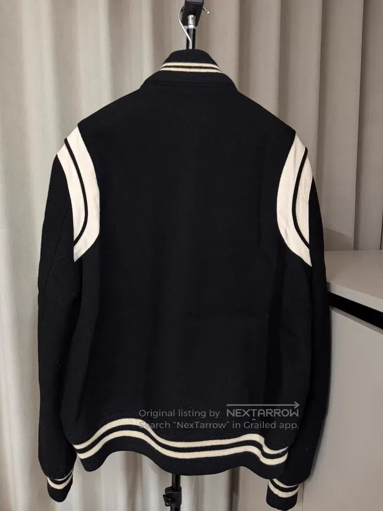 Saint Laurent Paris Saint Laurent Paris Black and White Wool Baseball Jacket Size US L / EU 52-54 / 3 - 2 Thumbnail