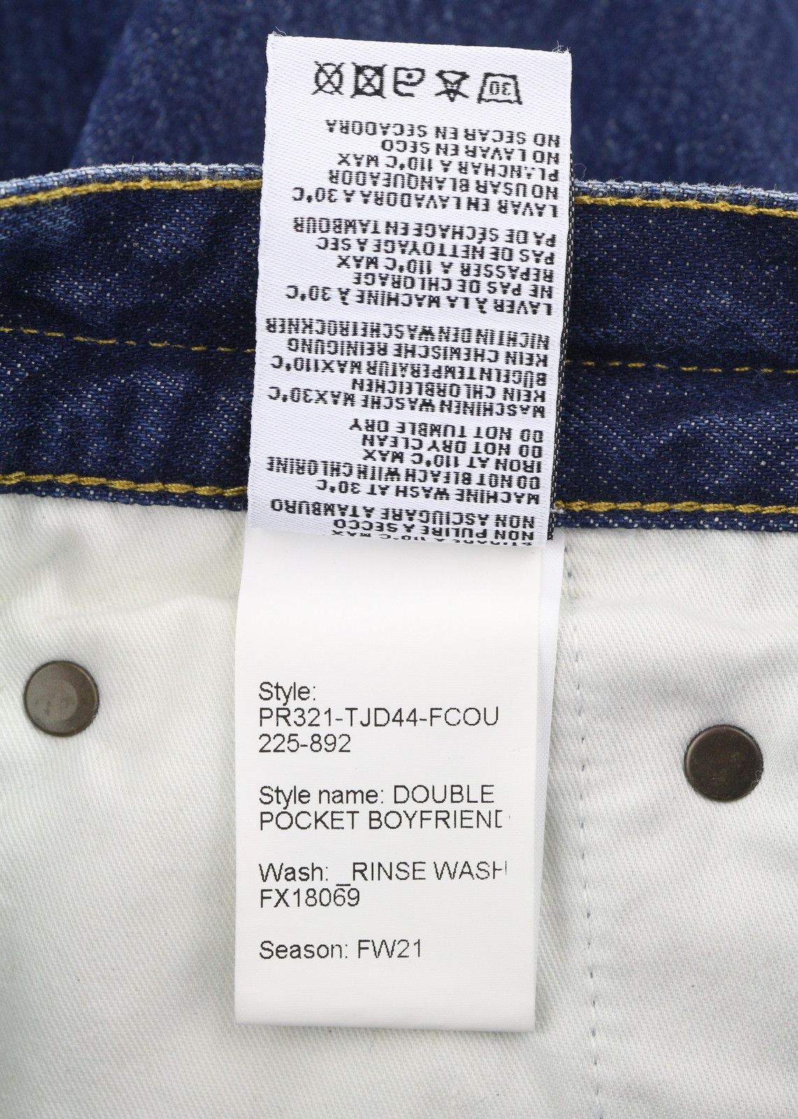 R13 DOUBLE POCKET BOYFRIEND 27 Rinse Ankle Cropped 85791 Size 27" / US 4 / IT 40 - 8 Thumbnail