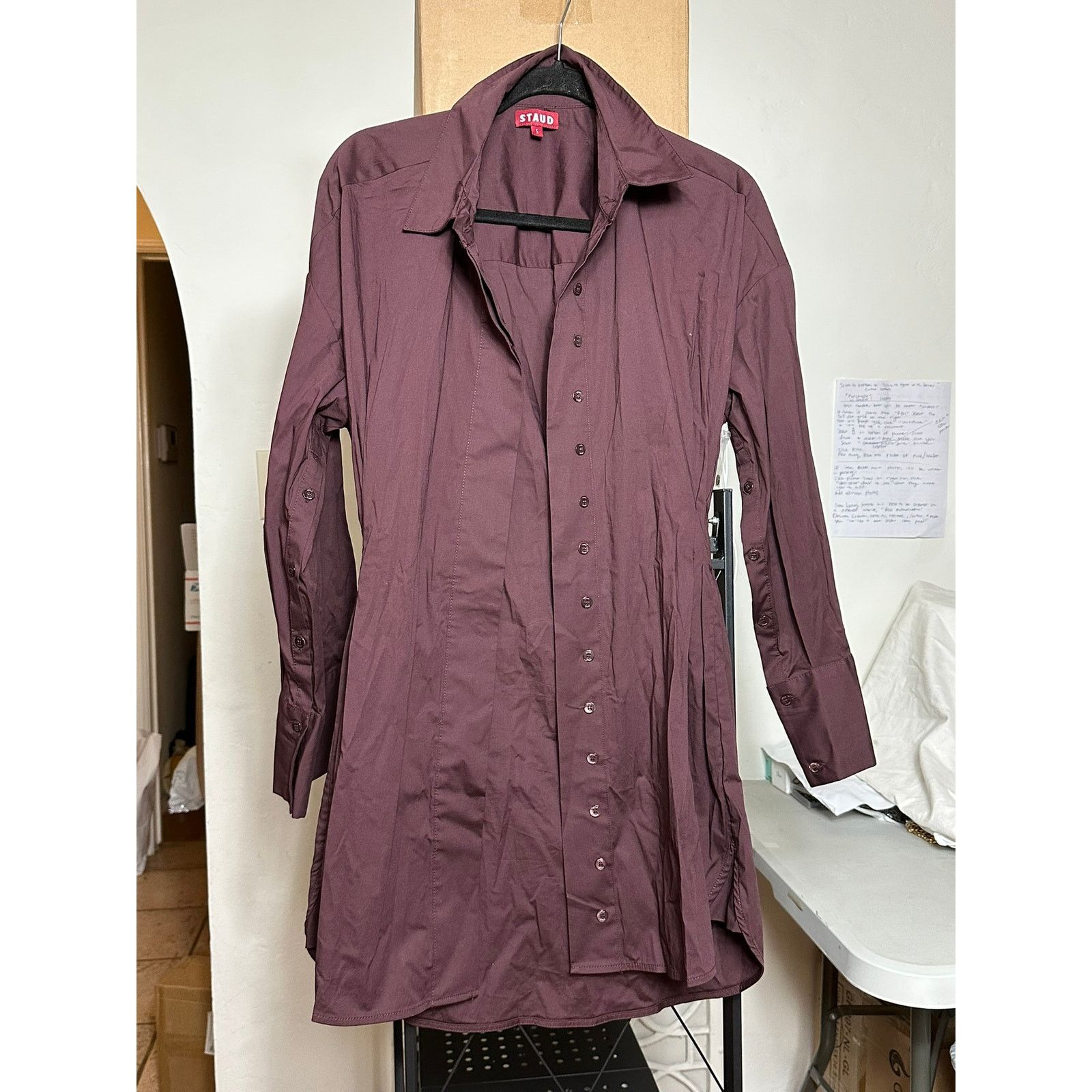 STAUD Cindy Dress Merlot S