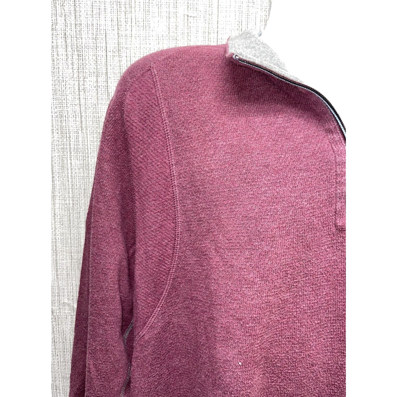 Tommy Bahama Tommy Bahama Half Zip Pullover L Mens 100% Cotton Light Maroon Red Zip Sweater Size US L / EU 52-54 / 3 - 5 Thumbnail