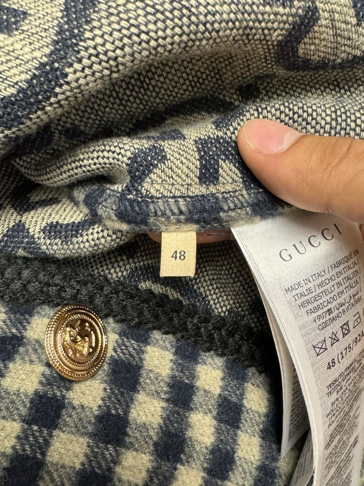 Gucci Gucci FW23 Wool Gingham Interlocking G Coat Size US M / EU 48-50 / 2 - 11 Thumbnail