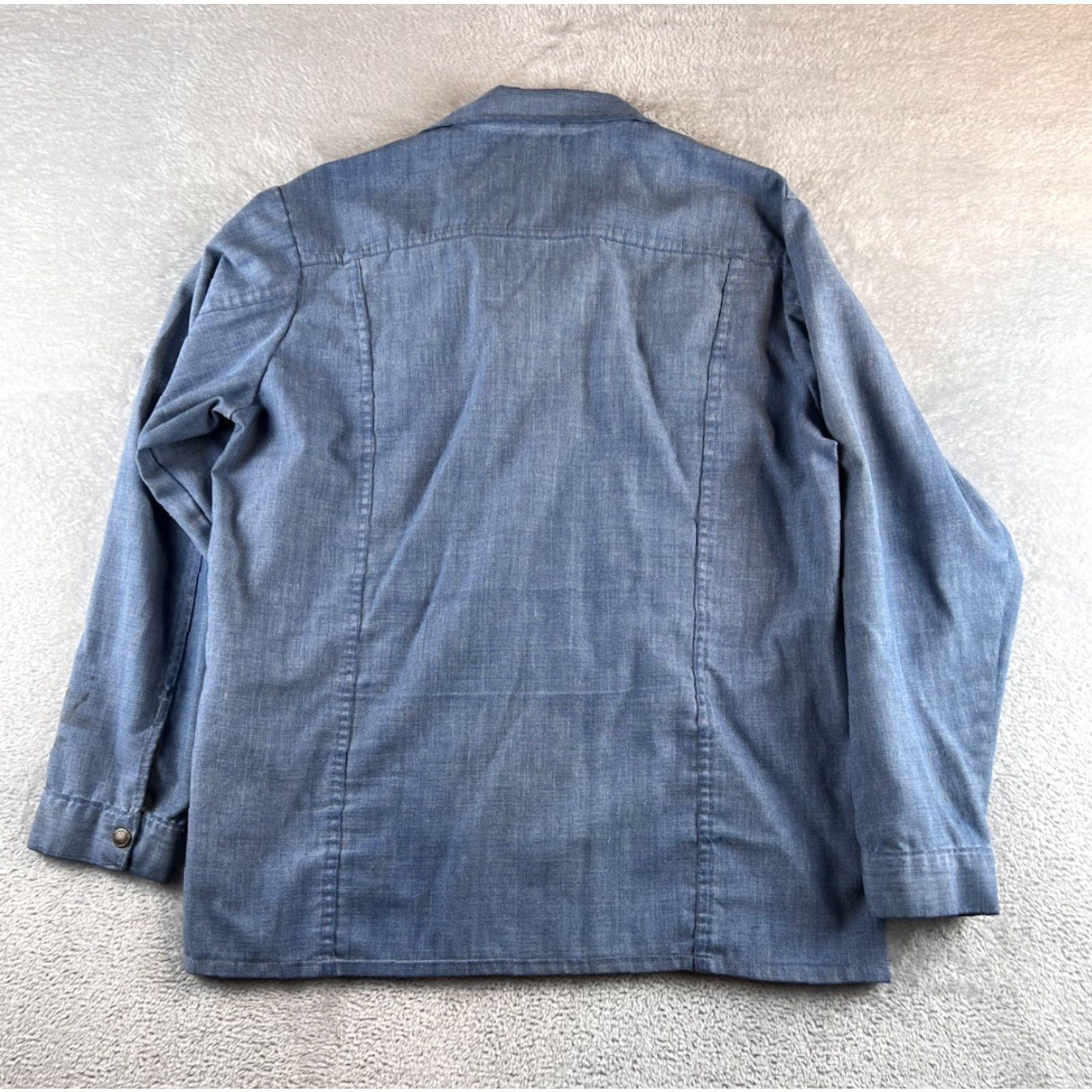 Sears VINTAGE Sears Western Wear Rugged Denim Shirt Mens XL Blue Snap Button Cowboy Rodeo Size US XL / EU 56 / 4 - 2 Thumbnail