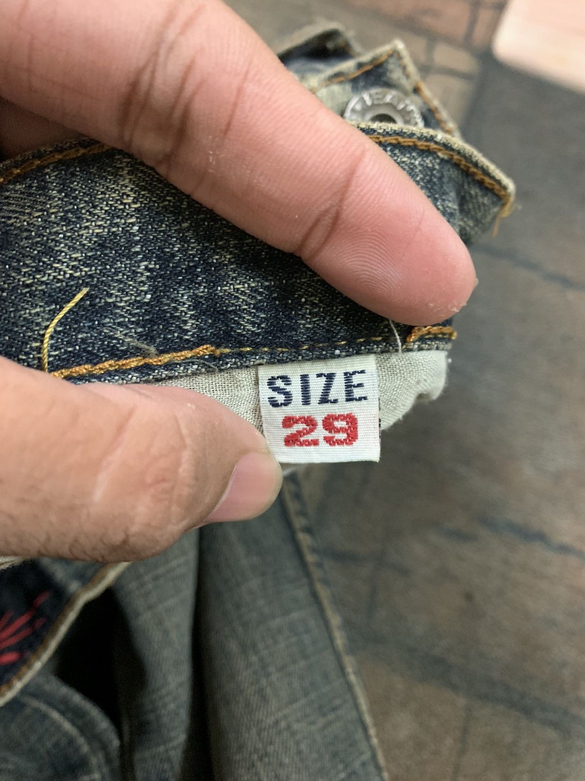 If Six Was Nine FLARED RUSTY WASH jeans with claw mark faded design Size US 29 - 7 Thumbnail