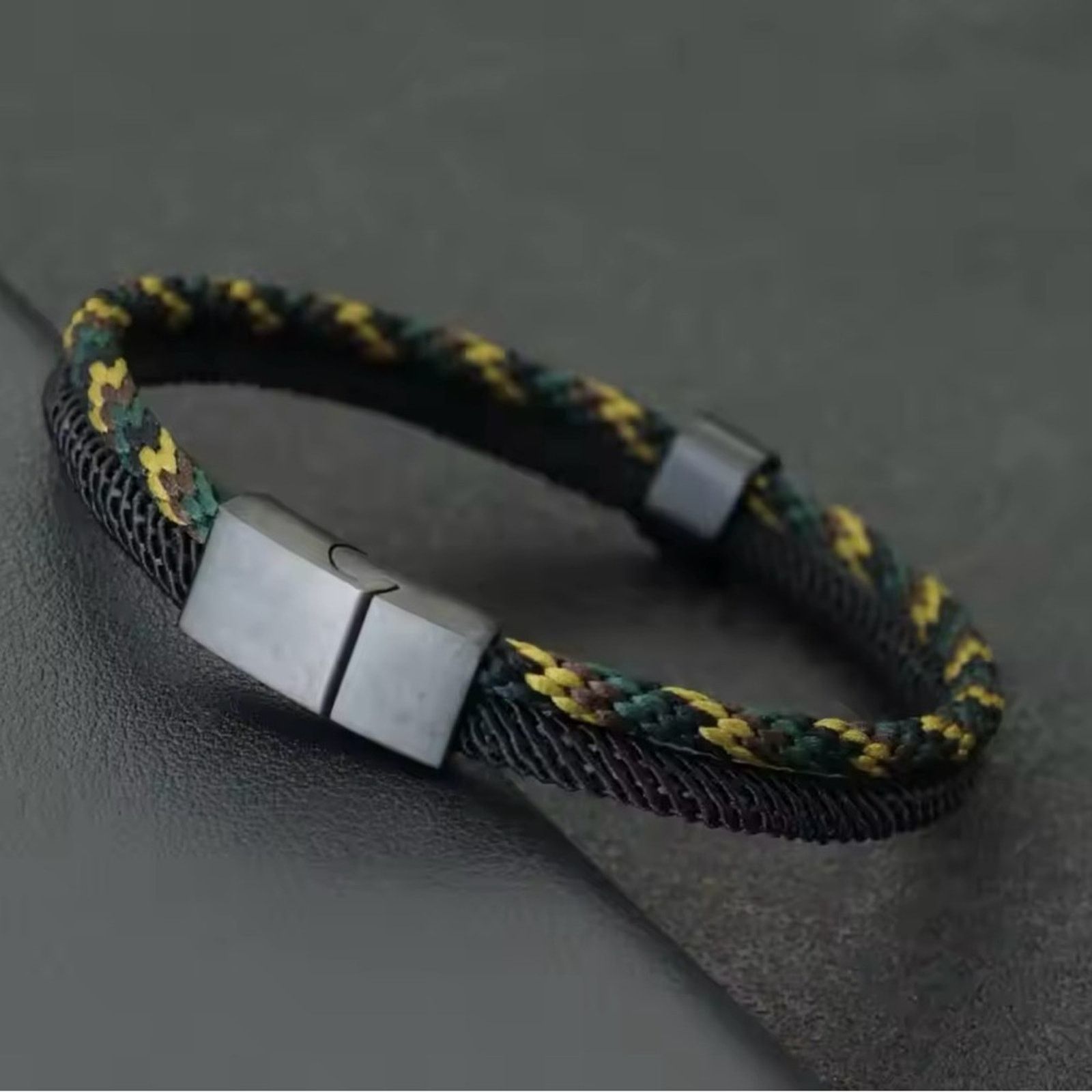 Other New Minimalist Men Rope Bracelet Double Layer Bracelet 8.5” Size ONE SIZE - 1 Preview