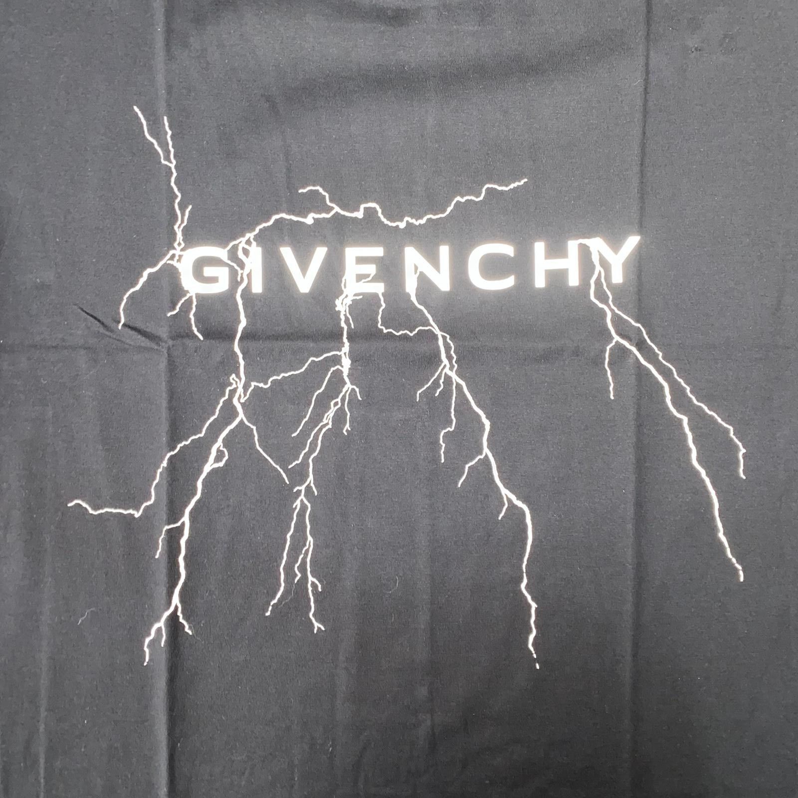 Givenchy Black Reflective Lightning Logo Oversized T-Shirt Size US L / EU 52-54 / 3 - 7 Thumbnail