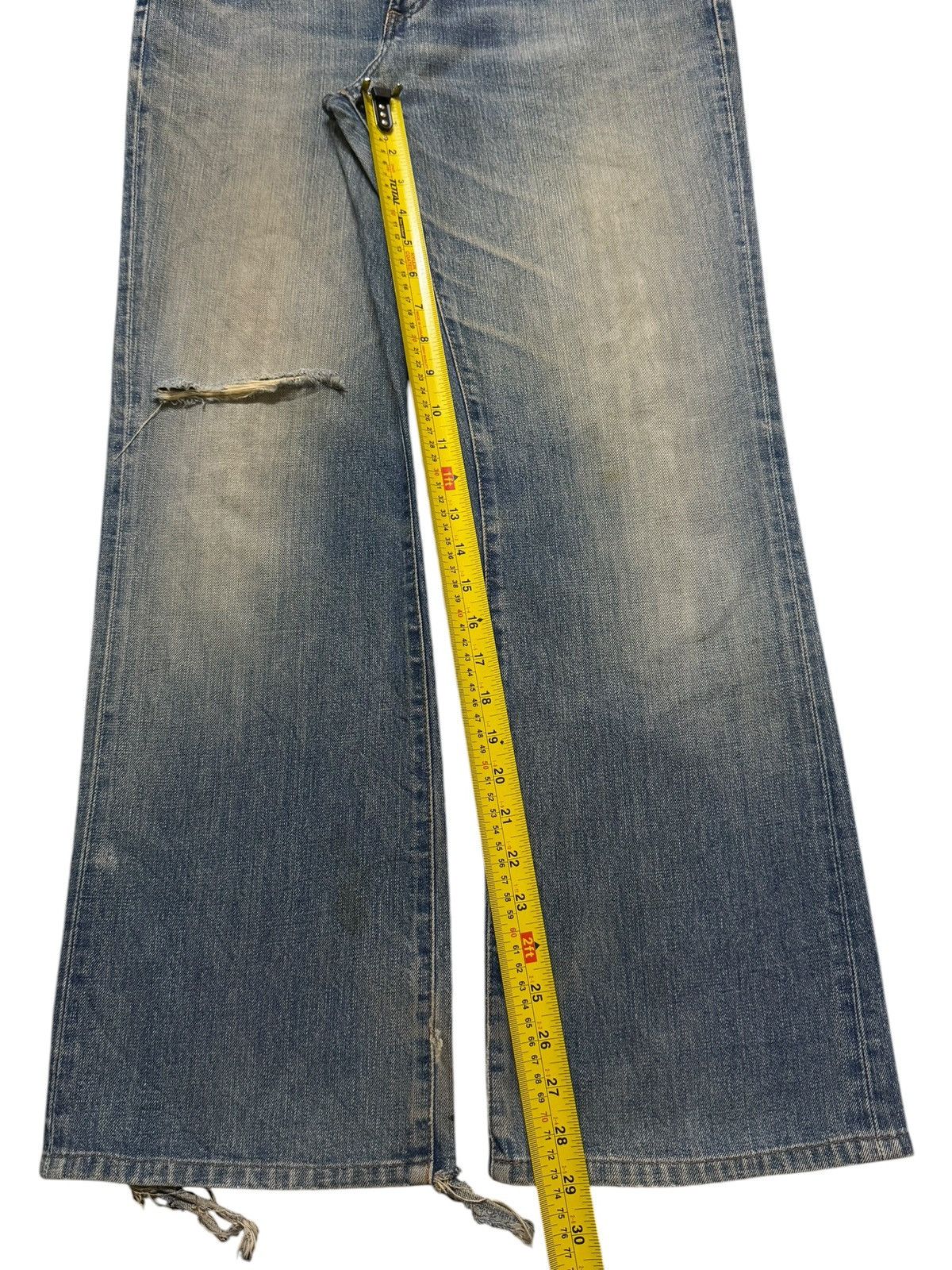 Edwin Vintage 90s Edwin 601 Faded Wash Distress Wide Leg Bootcut Size US 32 / EU 48 - 11 Thumbnail