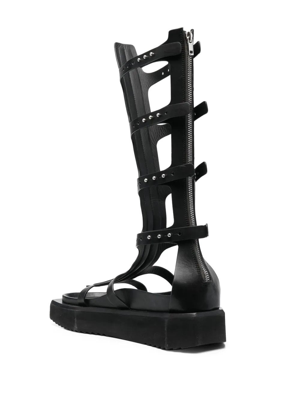 Rick Owens o1y0126 Leather Gladiator Sandals in Black Size US 11 / IT 41 - 3 Thumbnail