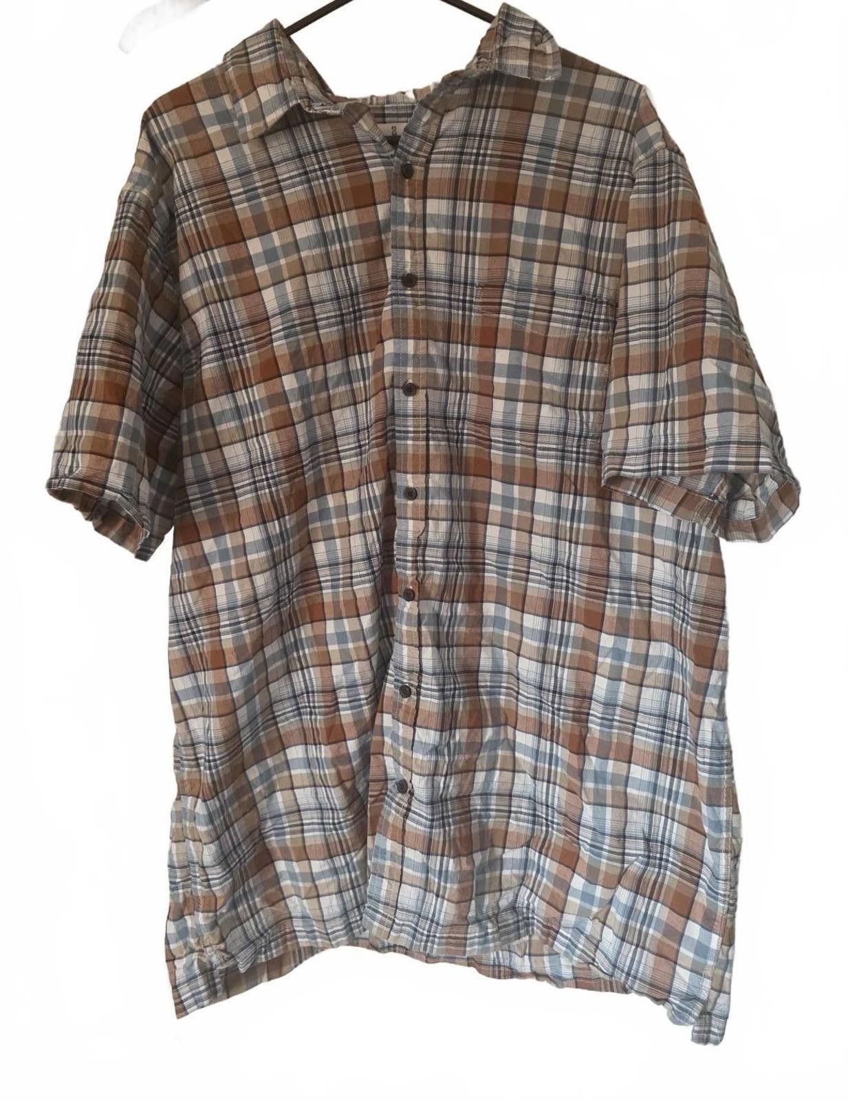 Unknown London Mutual Weave Men's Short Sleeve Plaid Button-Up Shirt 2X LT Size US XXL / EU 58 / 5 - 4 Thumbnail