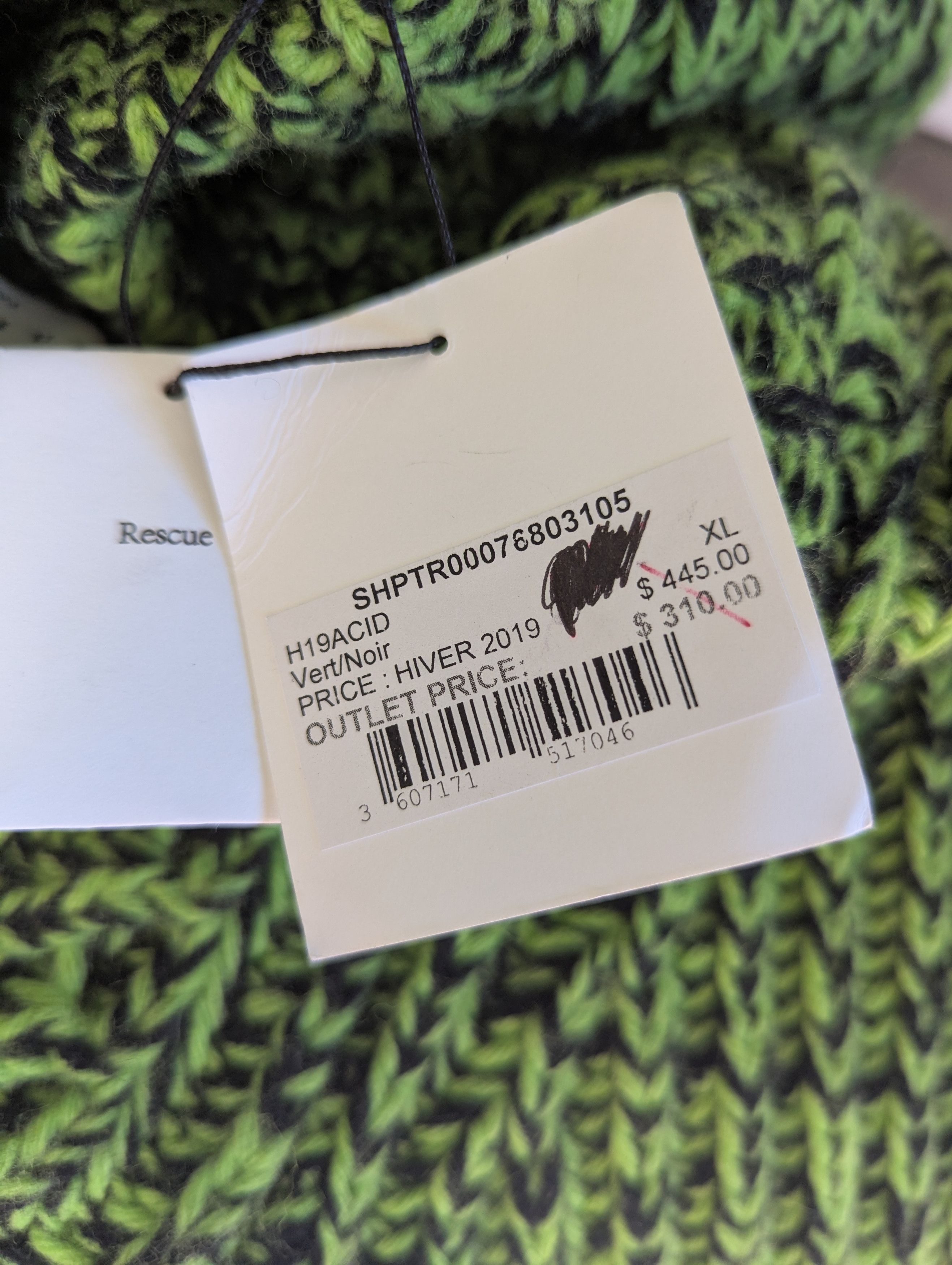Sandro SANDRO Acid Green Marled Wool Sweater NWT Size XL Size US XL / EU 56 / 4 - 7 Thumbnail