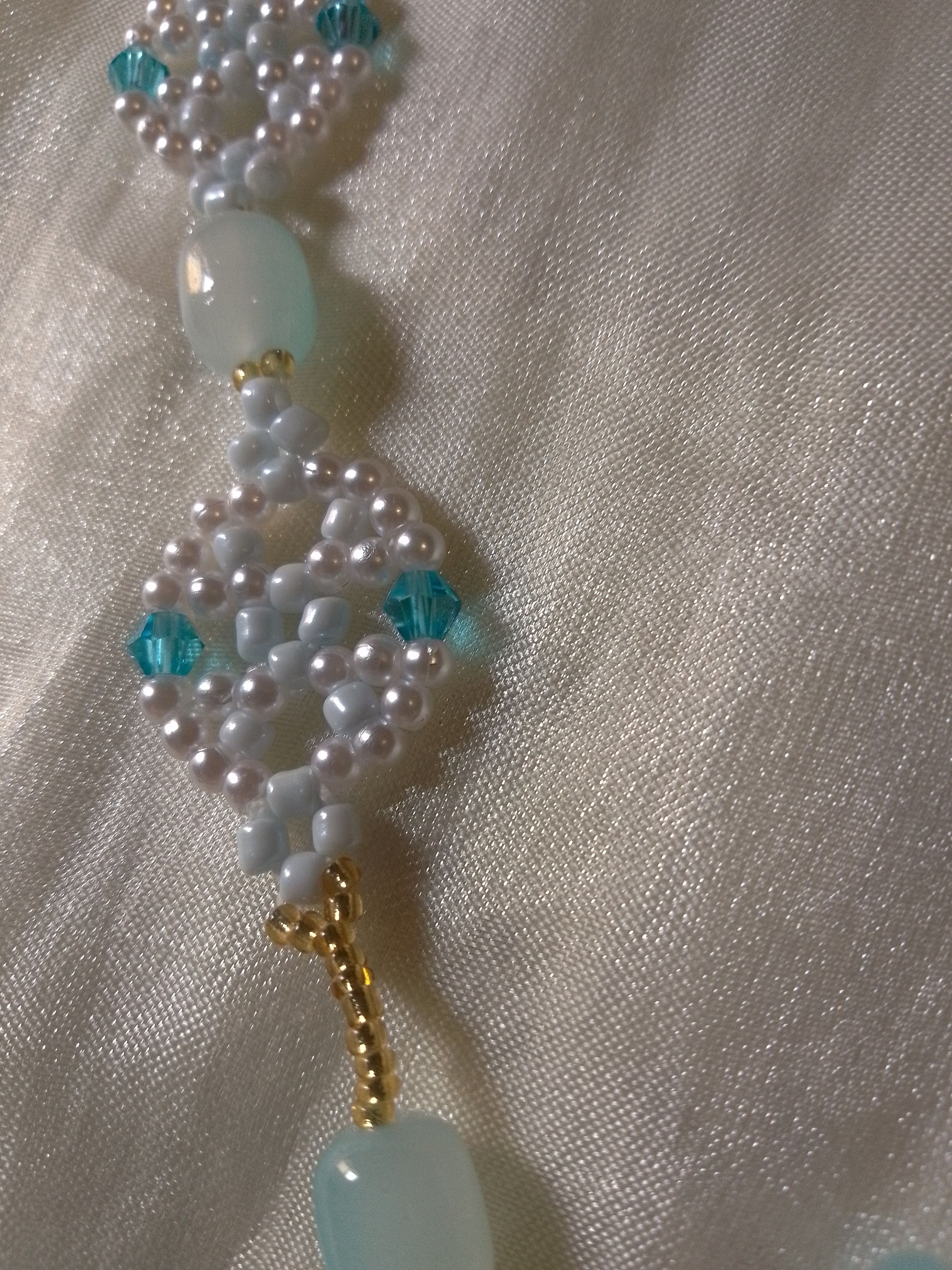 Other Necklace Cross Pearls Blue gemstones vintage style Size ONE SIZE - 7 Thumbnail