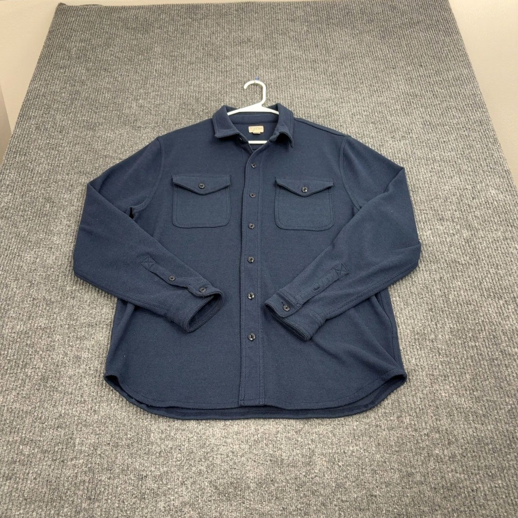 J.Crew J.CREW Button Up Mens L Blue Knit Polyester Blend Workwear Casual 2 Pocket Long Sleeve Collared Regular Fit Shirts Mens Size US L / EU 52-54 / 3 - 5 Thumbnail