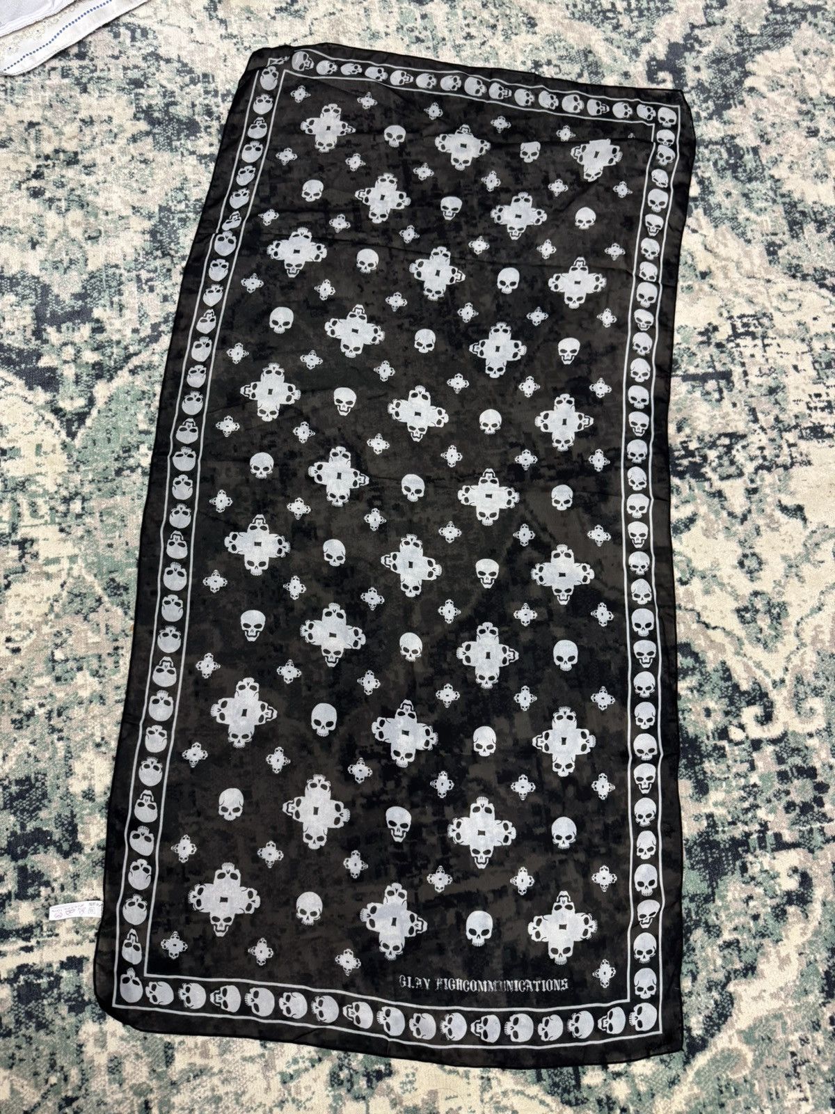 Japanese Brand GLAY HIGHCOMMUNICATION TOUR SKULL MOTIRVE PRINT SCARF Size ONE SIZE - 2 Thumbnail