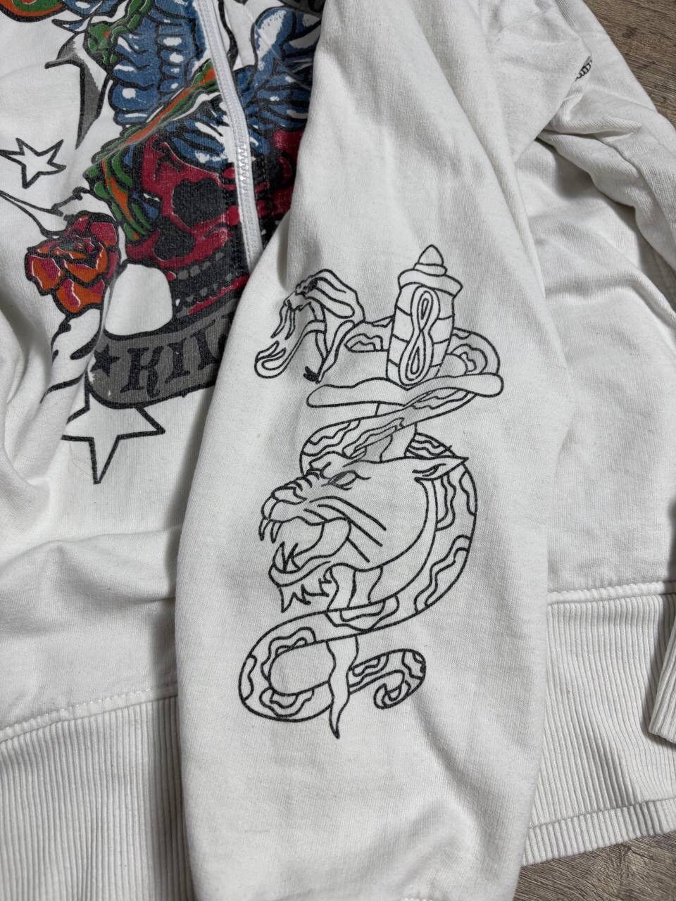 Ed Hardy Y2K Vintage Really Point Like Ed Hardy vibe Skull Zip Hoodie Size US XL / EU 56 / 4 - 4 Thumbnail
