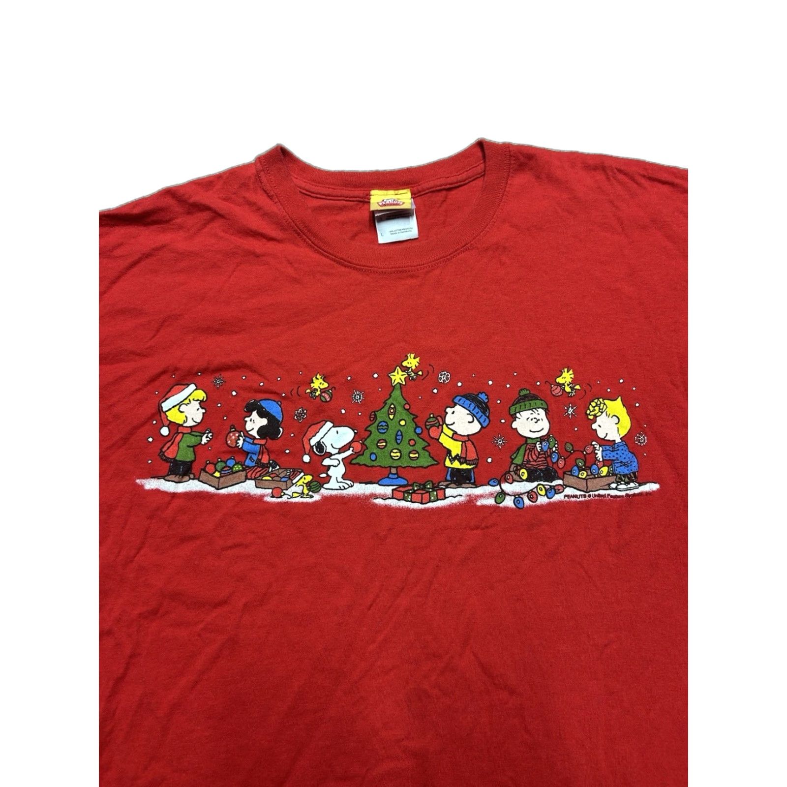 Gildan VINTAGE Peanuts Christmas Snoopy Charlie Brown Cotton T-Shirt Men Large Red Gildan T-Shirt Size US L / EU 52-54 / 3 - 1 Thumbnail