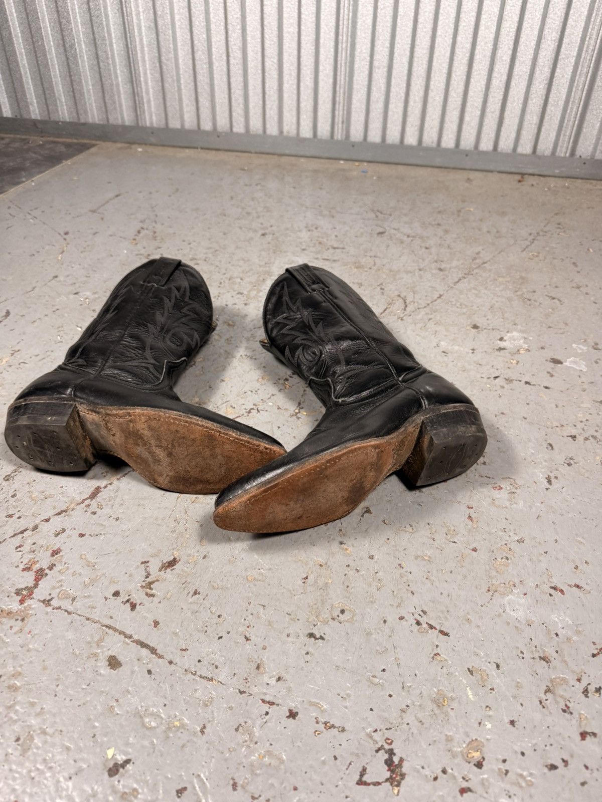 Boulet 90s Vintage Boulet Canada Made All Black Cowboy Boots Size US 7.5 / EU 40-41 - 7 Thumbnail