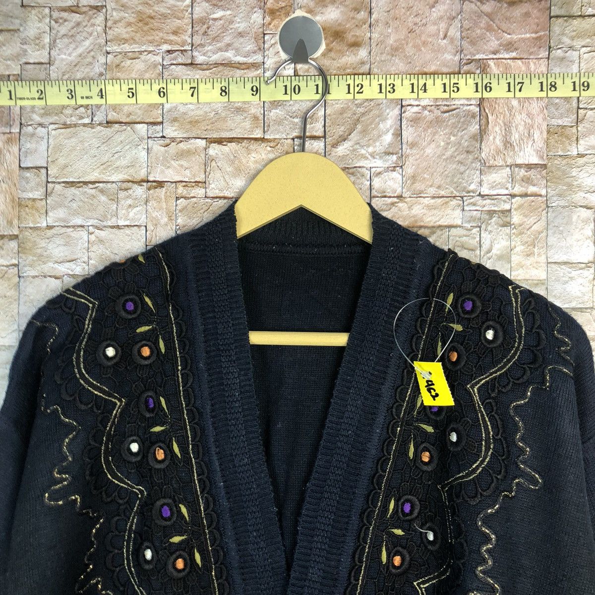 Vintage Japan vintage art Dark Blue Cardigan knitwear #A462 Size XL / US 12-14 / IT 48-50 - 4 Thumbnail
