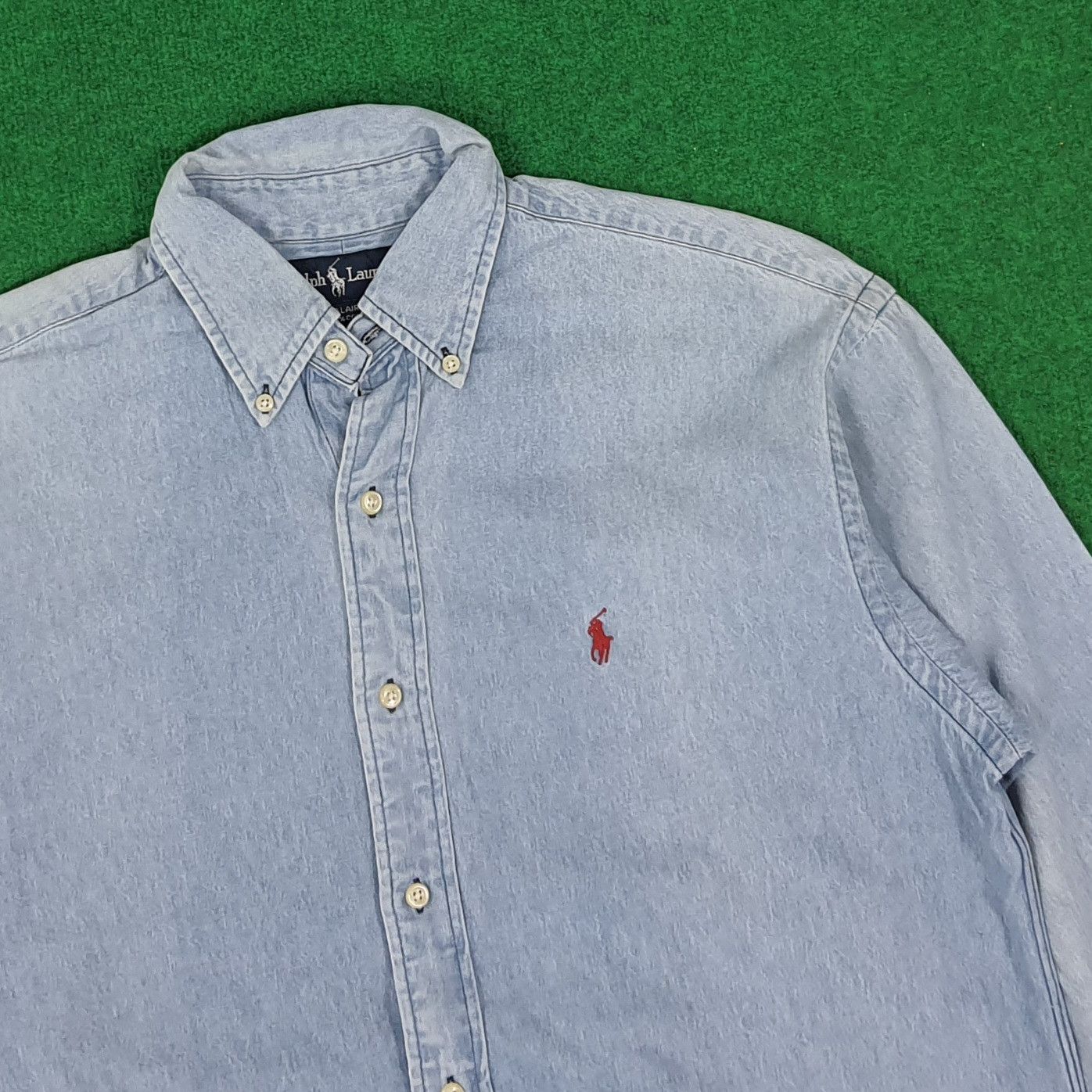 Ralph Lauren × Vintage Vintage Ralph Lauren Button Up Denim Shirt Size US L / EU 52-54 / 3 - 2 Thumbnail