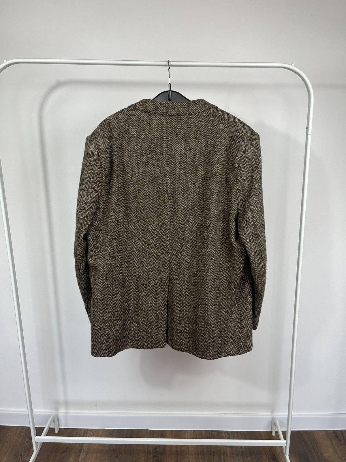 Harris Tweed Vintage Tweed Blazer Pure New Wool Brown EU 48 Herringbone Size US XXL / EU 58 / 5 - 11 Thumbnail