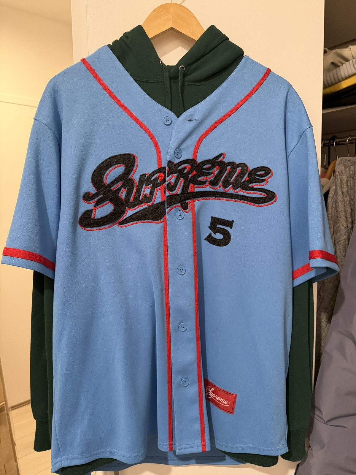 Supreme Supreme Baseball Jersey Hooded Sweatshirt Size US L / EU 52-54 / 3 - 1 Preview