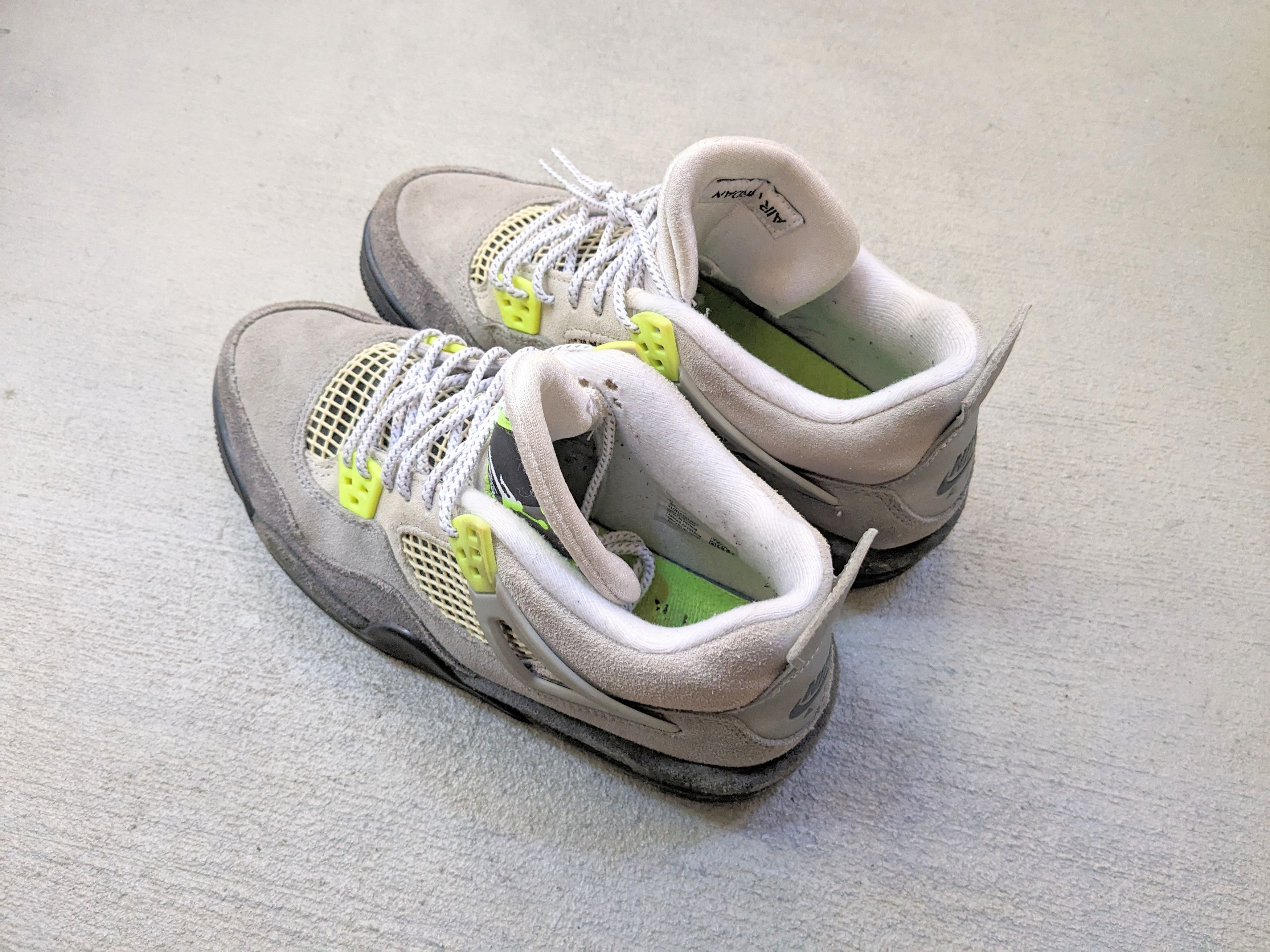 Jordan Brand Nike Air Jordan 4 Retro SE Neon Green Gray Suede CT5343-007 Size US 6.5 / EU 39-40 - 14 Thumbnail