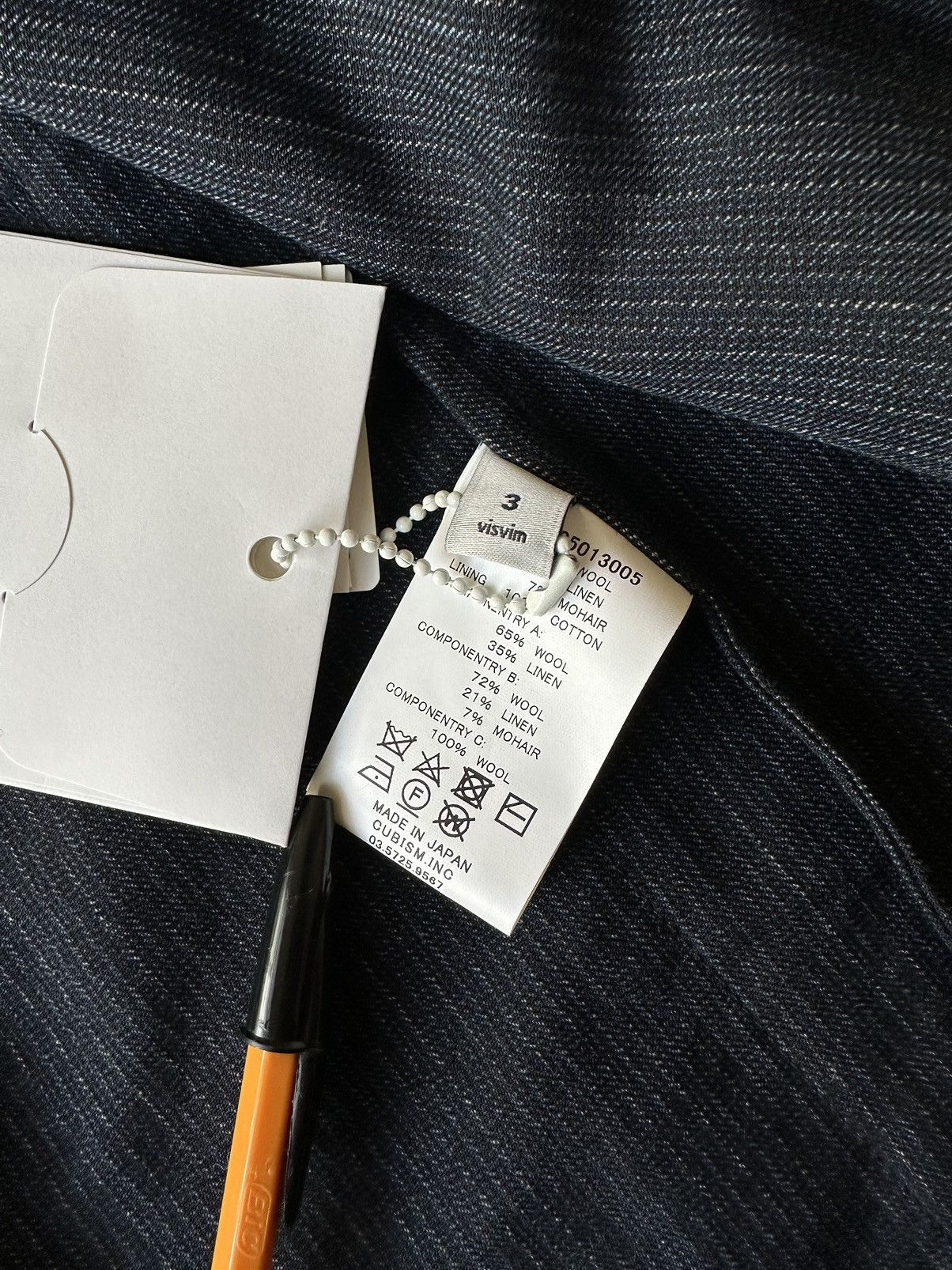 VISVIM RUUNPE COAT PINSTRIPE SIZE 3 (LARGE)