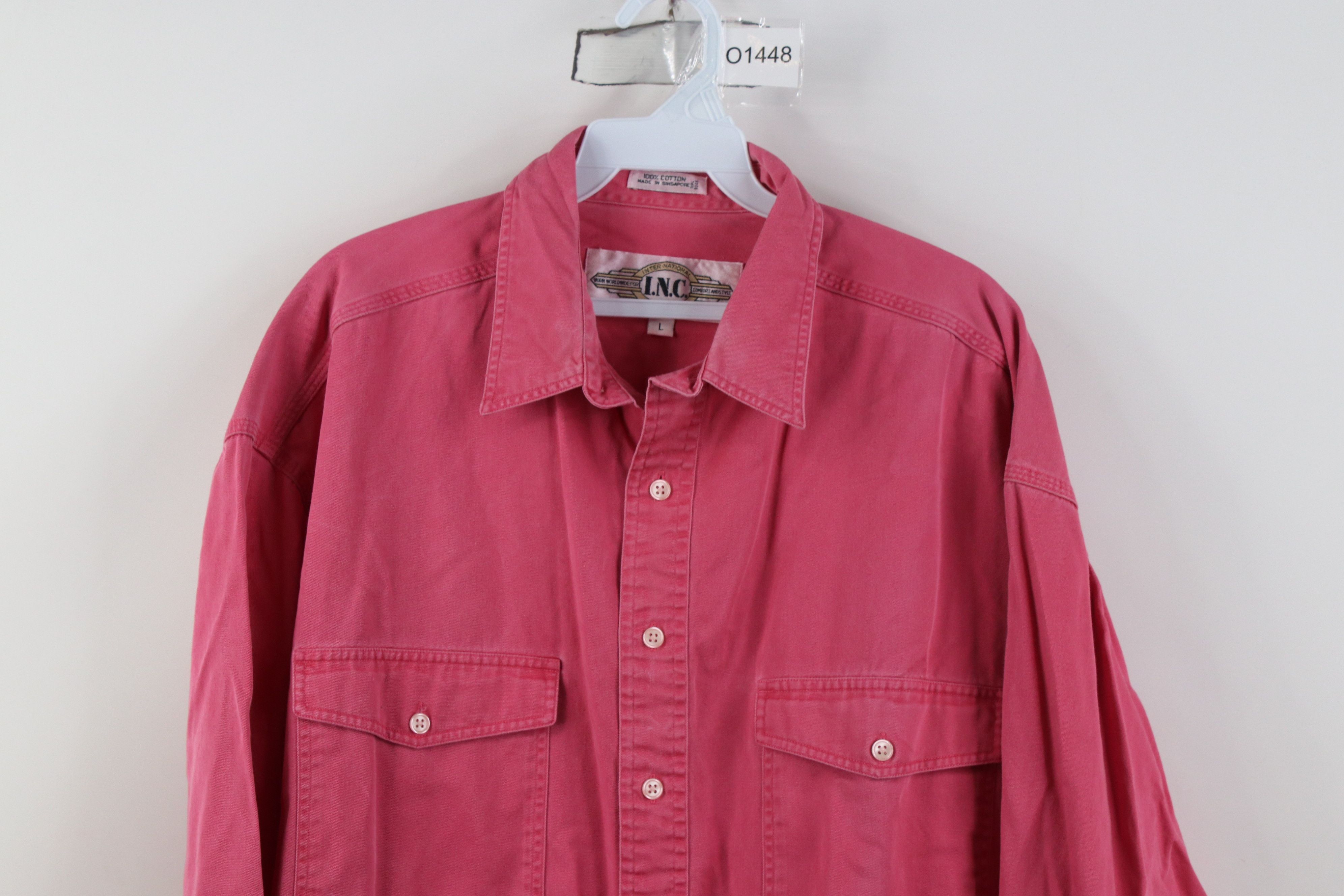 Vintage Vintage 90s Streetwear Stonewash Baggy Collared Button Shirt Size US L / EU 52-54 / 3 - 2 Thumbnail