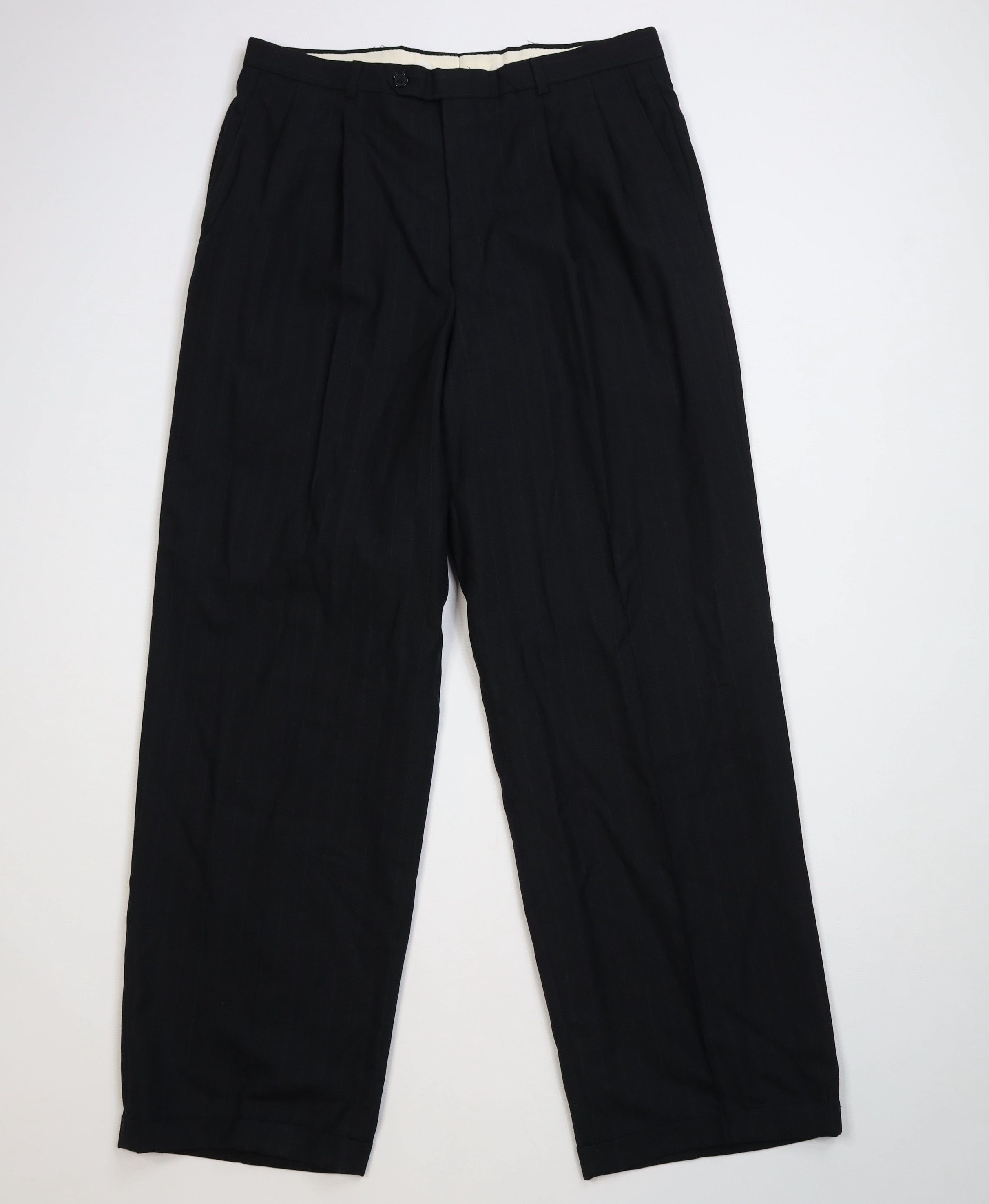 Vintage Vintage 70s Streetwear Pinstriped Wide Leg Chino Pants Size US 34 / EU 50 - 1 Thumbnail