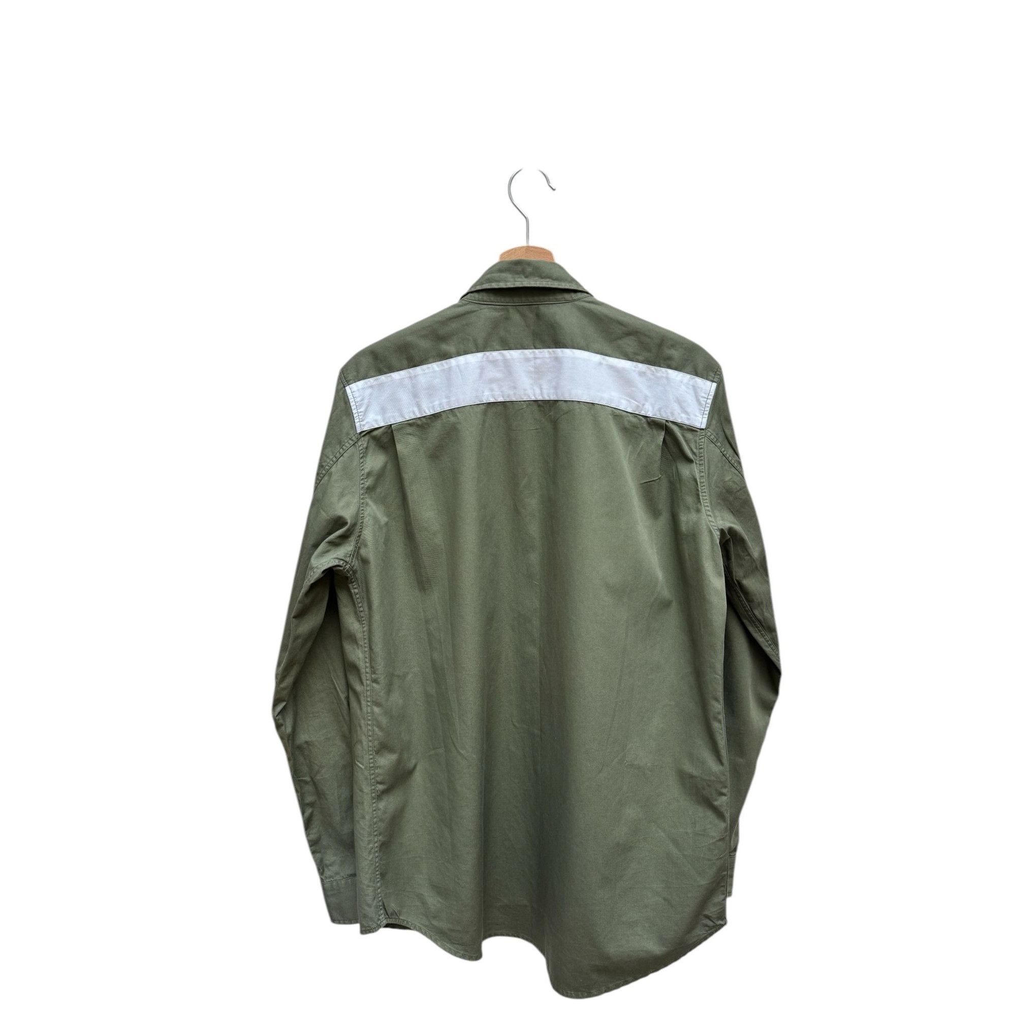 Helmut Lang Vintage 1997 Velvet Stripe Military Shirt | Grailed