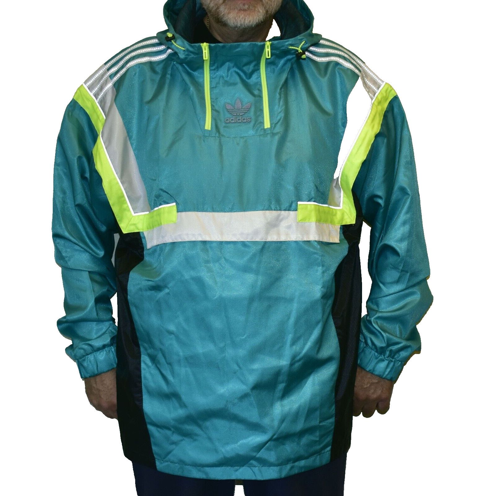 Adidas ADIDAS Originals BR8 Shock Green Windbreaker Jacket XL $120 Size US XL / EU 56 / 4 - 2 Thumbnail