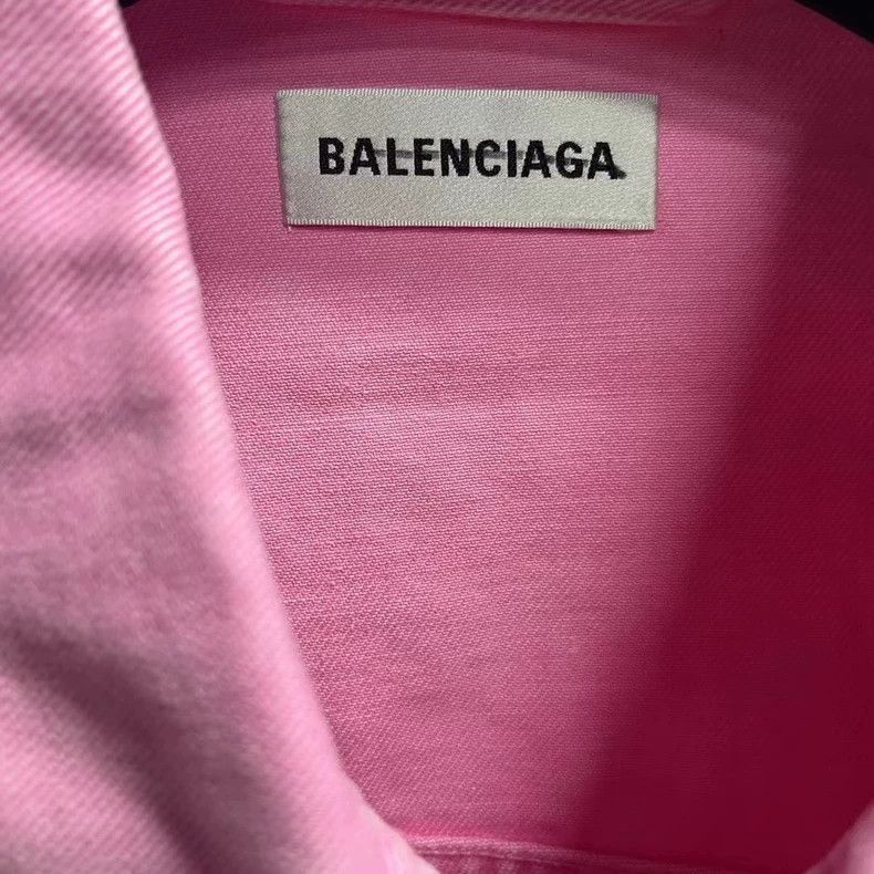Balenciaga balenciaga Pink Solid color front logo monogrammed denim ja Size US XL / EU 56 / 4 - 3 Thumbnail