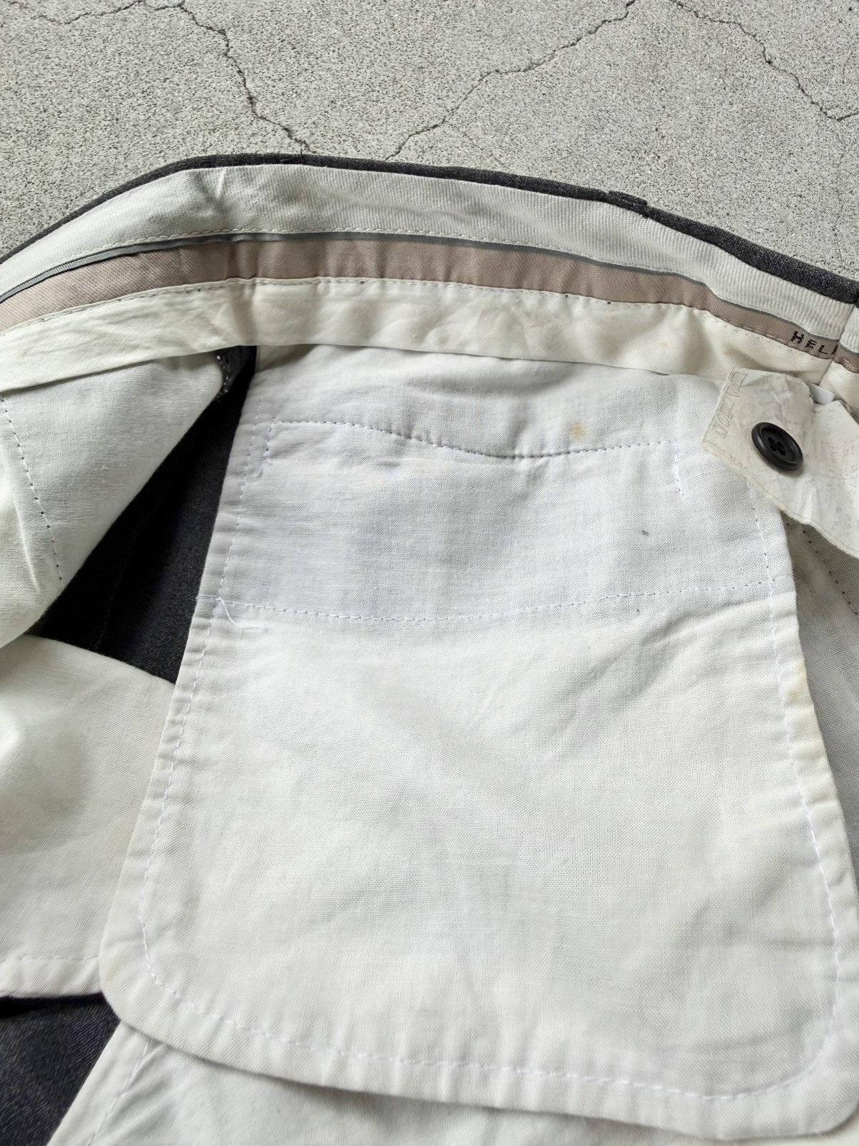Helmut Lang 90s HELMUT LANG Archive Dark Gray Wool Slacks Size US 27 - 12 Thumbnail