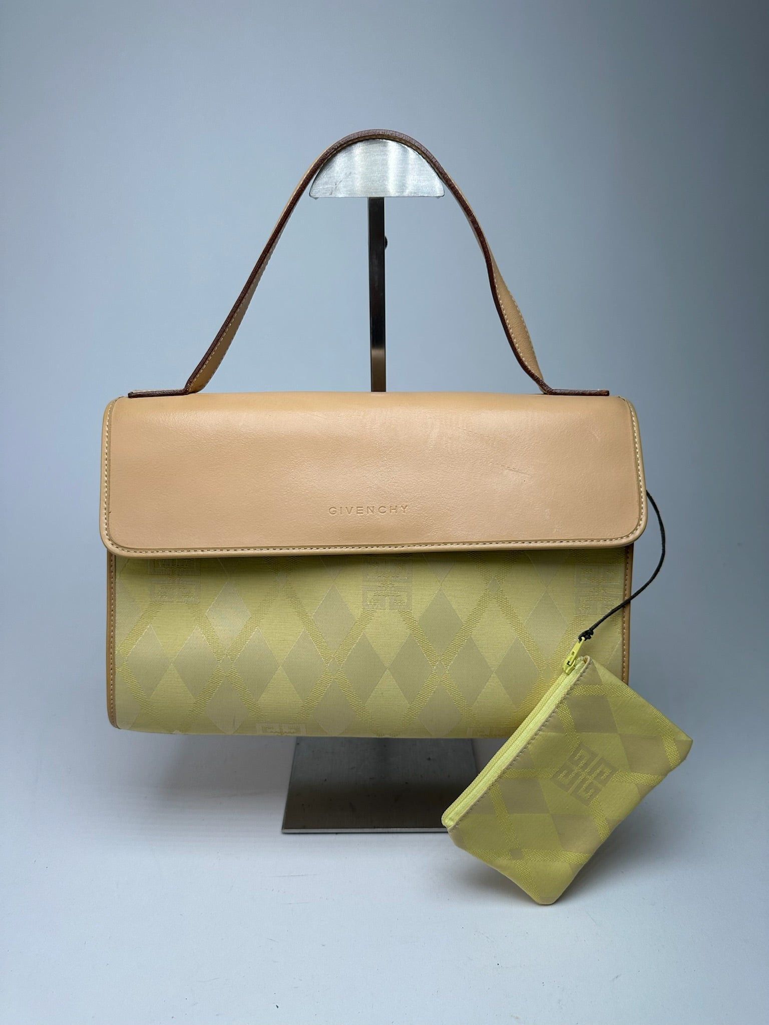 Givenchy Vintage Leather Canvas Monogramm Bag yellow brown Size ONE SIZE - 1 Thumbnail