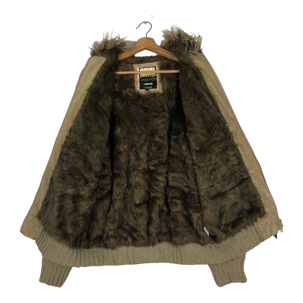 Billabong 🔥VINTAGE BIKER BOMBER JACKET BILLABONG MINK FUR HOODIE Size US M / EU 48-50 / 2 - 15 Thumbnail