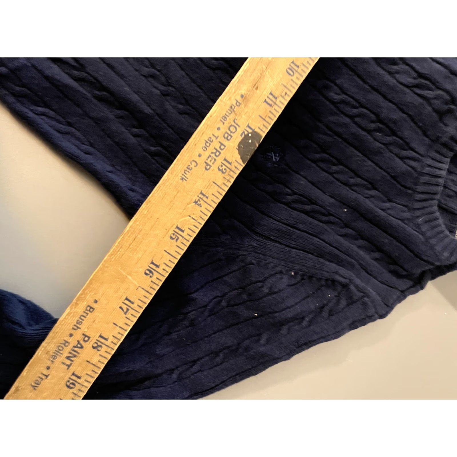 Izod VINTAGE Izod 100% Cotton Women’s Small Navy Blue Cable-Knit Crew Neck Sweater Size S / US 4 / IT 40 - 5 Thumbnail
