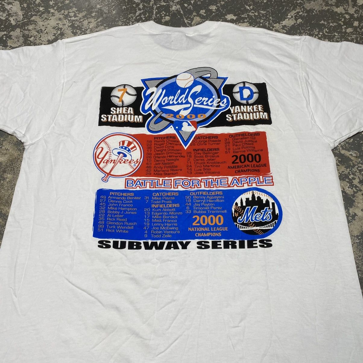 MLB × New York Yankees × Vintage Vintage Subway World Series 2000 Yankees Vs Mets NYC Tshirt Size US XXL / EU 58 / 5 - 11 Thumbnail