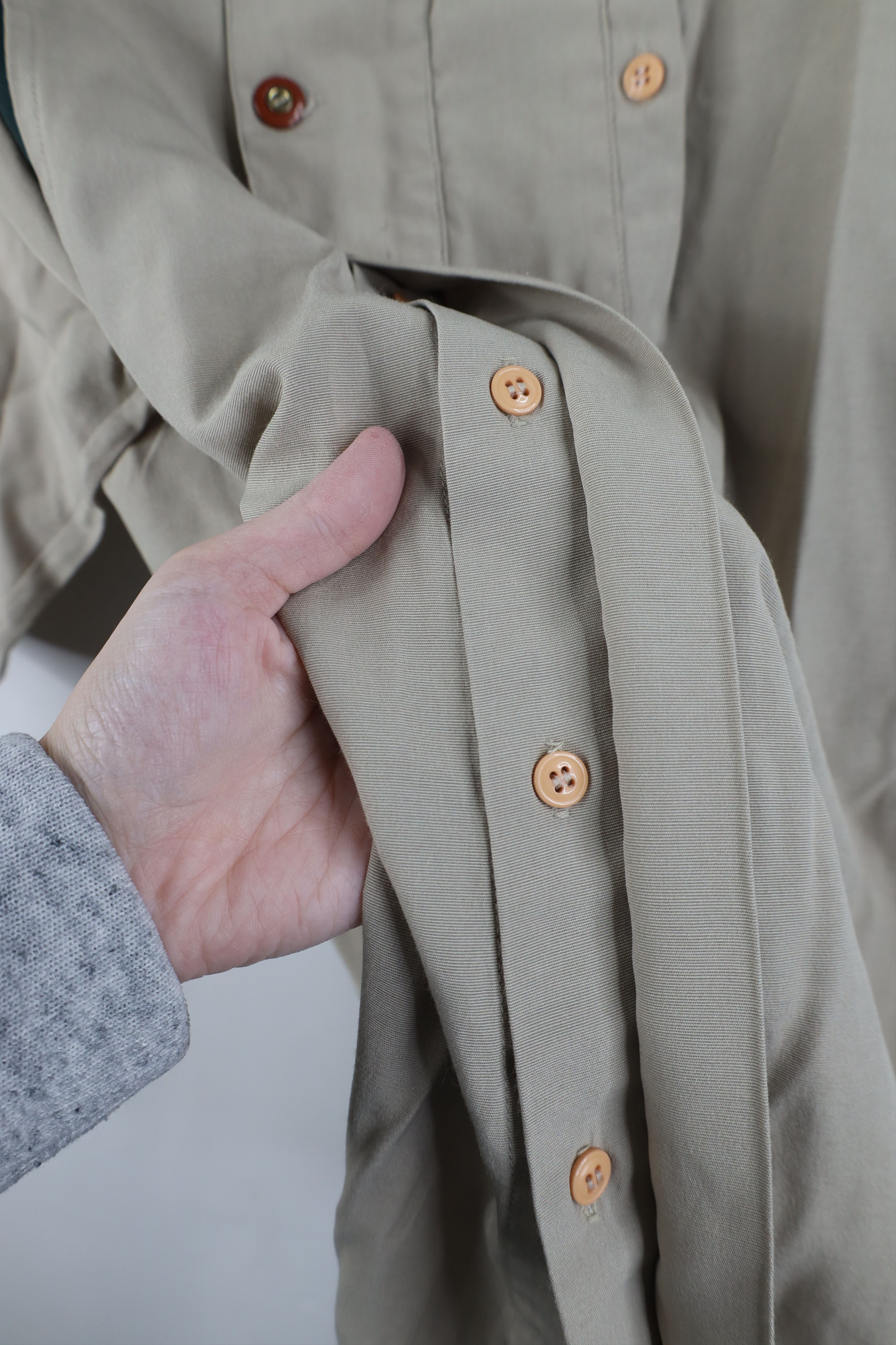 Vintage Vintage 90s Rockabilly Baggy Collared Button Shirt Beige Size US XL / EU 56 / 4 - 8 Thumbnail