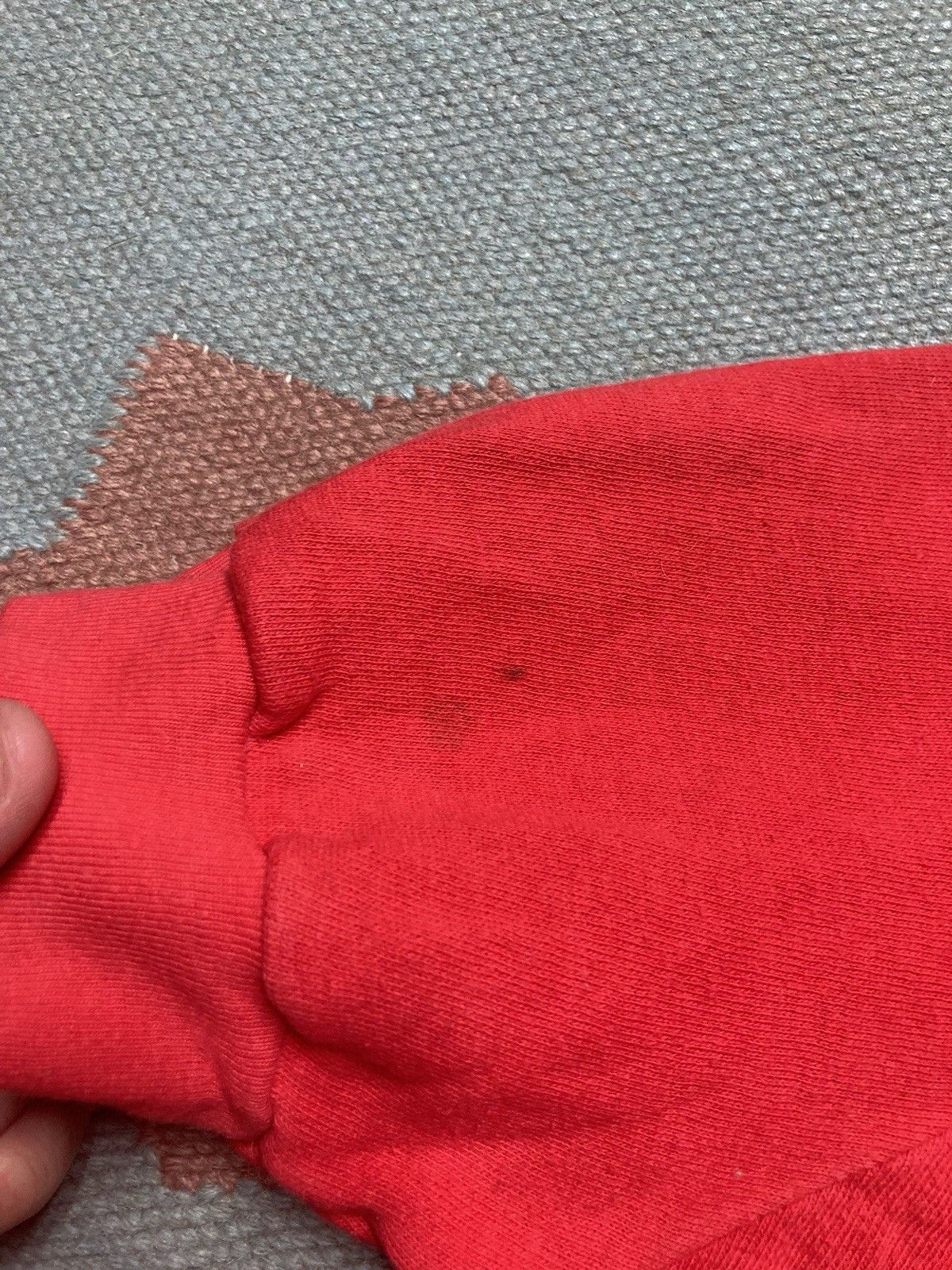 Vintage 70s short sleeve hoodie sweatshirt red boxy cropped medium Size M / US 6-8 / IT 42-44 - 9 Thumbnail