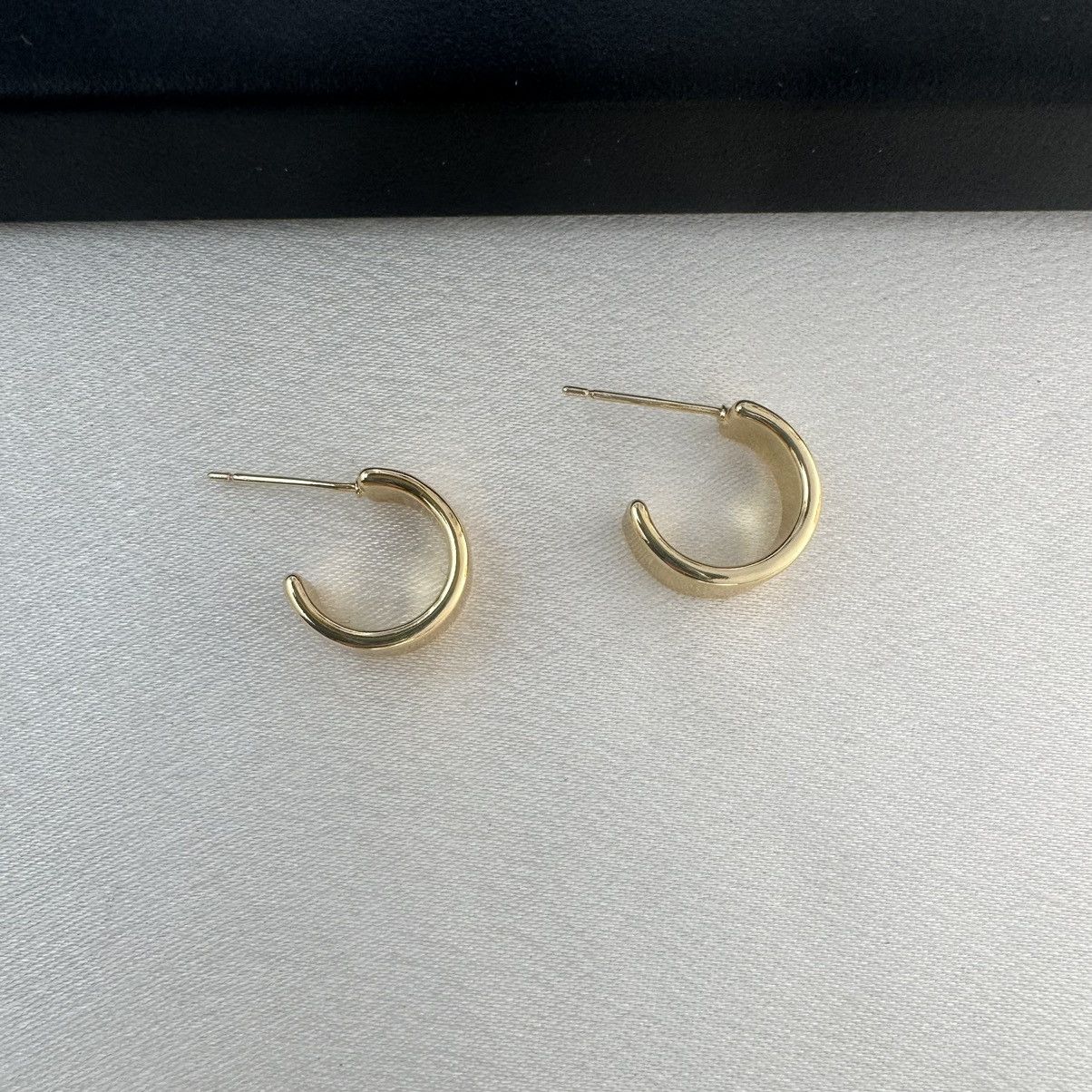 Designer Classic Polished C Shape Stud Earrings for Women Size ONE SIZE - 1 Thumbnail