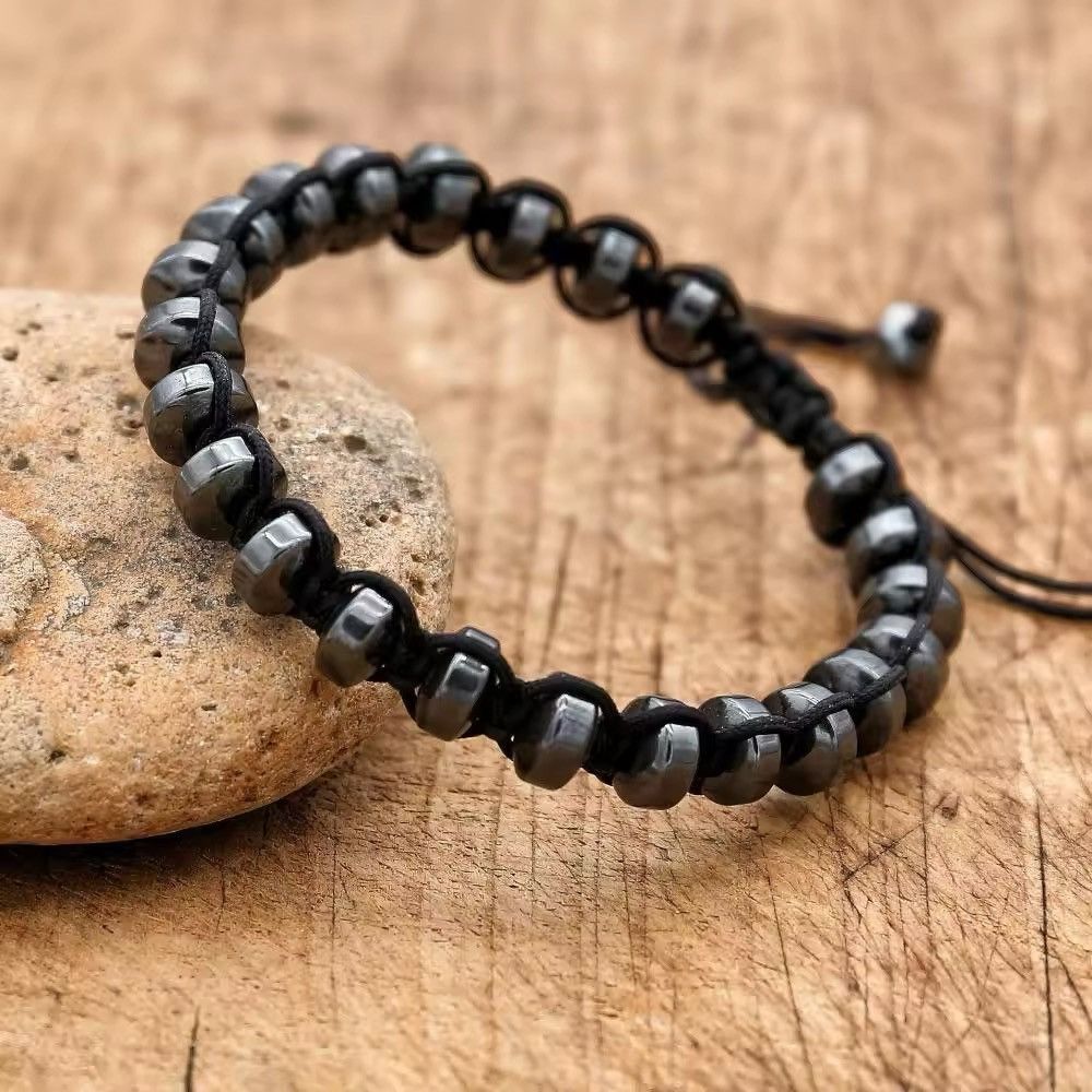 Jewelry 4*6mm Hematite Braided Bracelet Size ONE SIZE - 3 Thumbnail