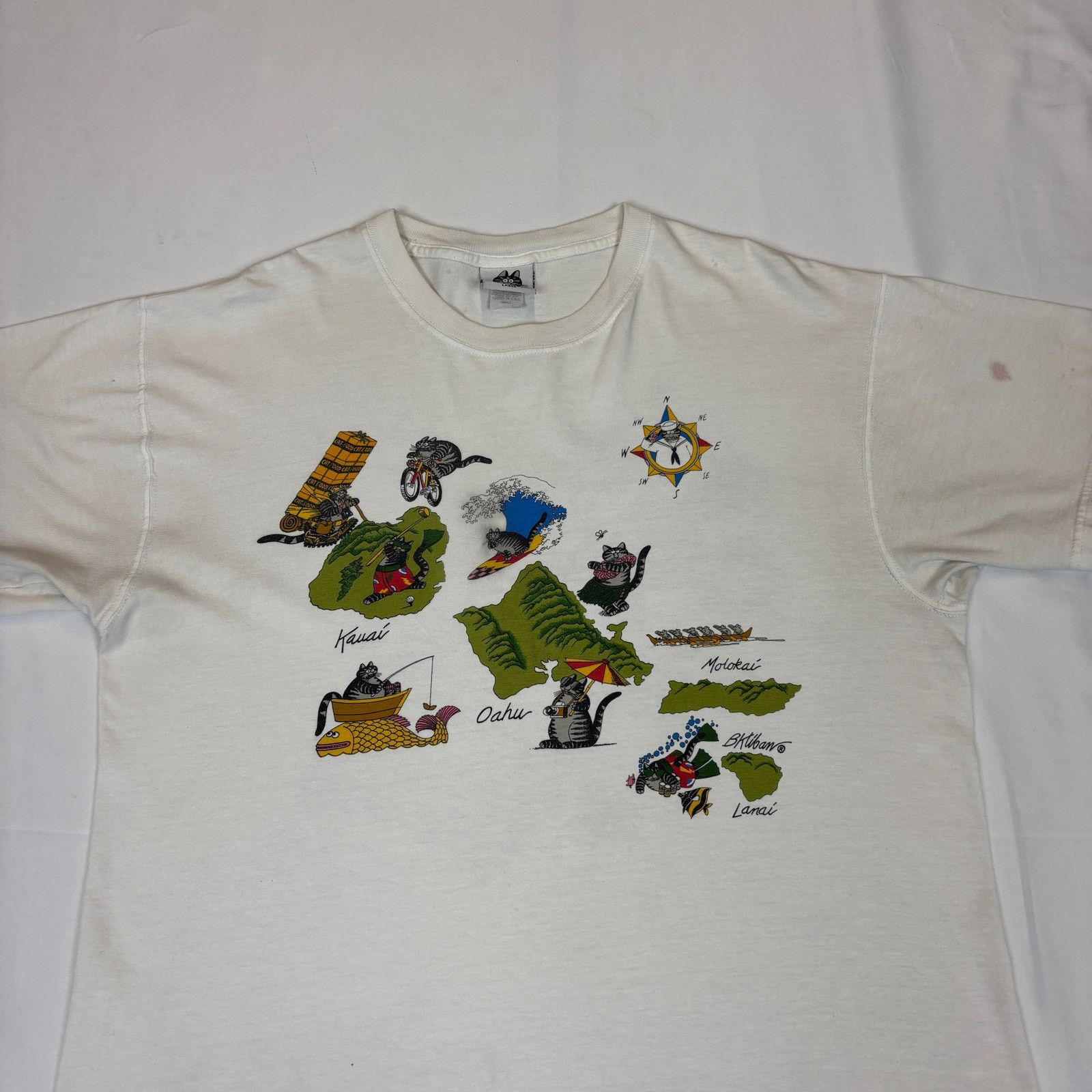 Vintage Vintage B Kliban Cats Hawaiian Islands Shirt Large 80s 90s Size US L / EU 52-54 / 3 - 2 Thumbnail