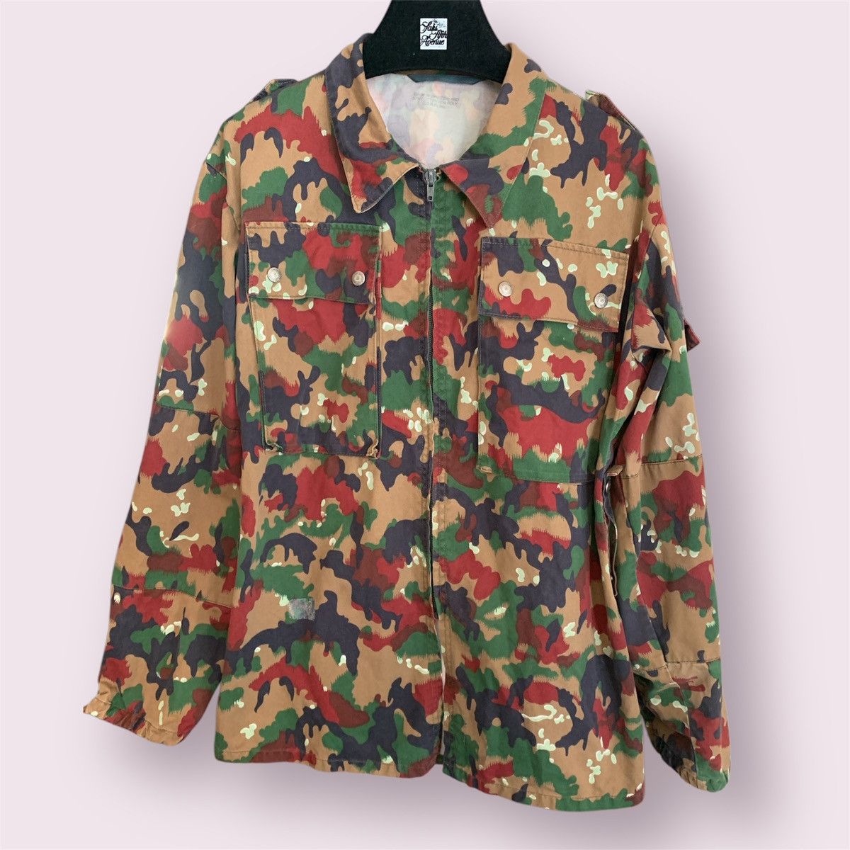 Vintage Camouflage Swiss Army Utility Jacket Size US L / EU 52-54 / 3 - 1 Thumbnail