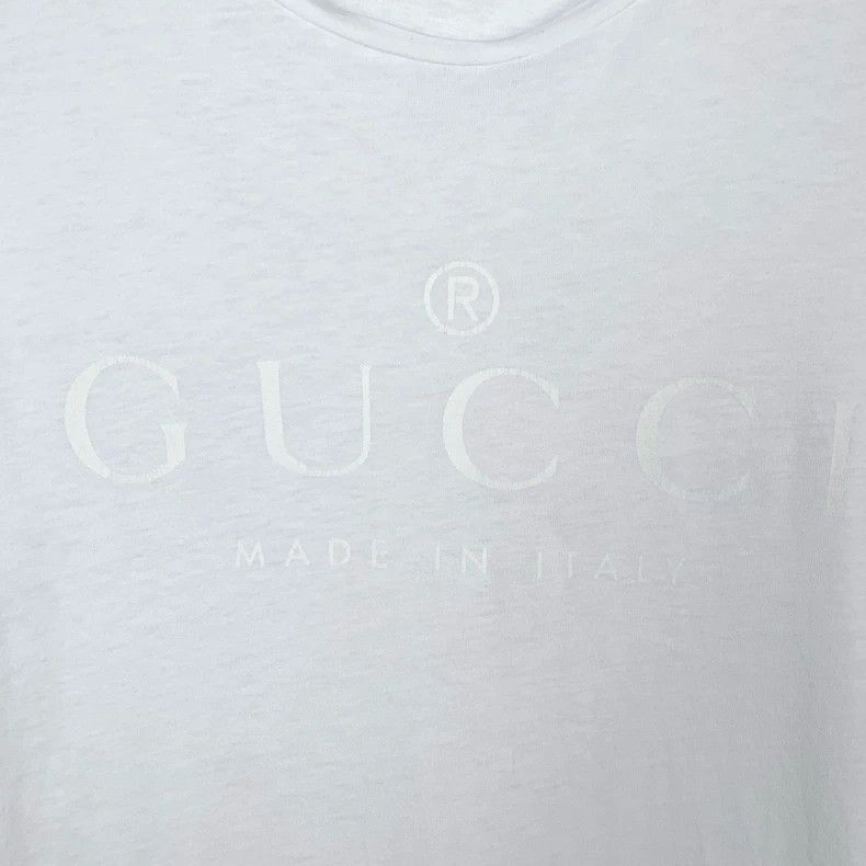 Gucci Gucci Logo printed round-neck white cotton short-sleeved T- Size US S / EU 44-46 / 1 - 4 Thumbnail
