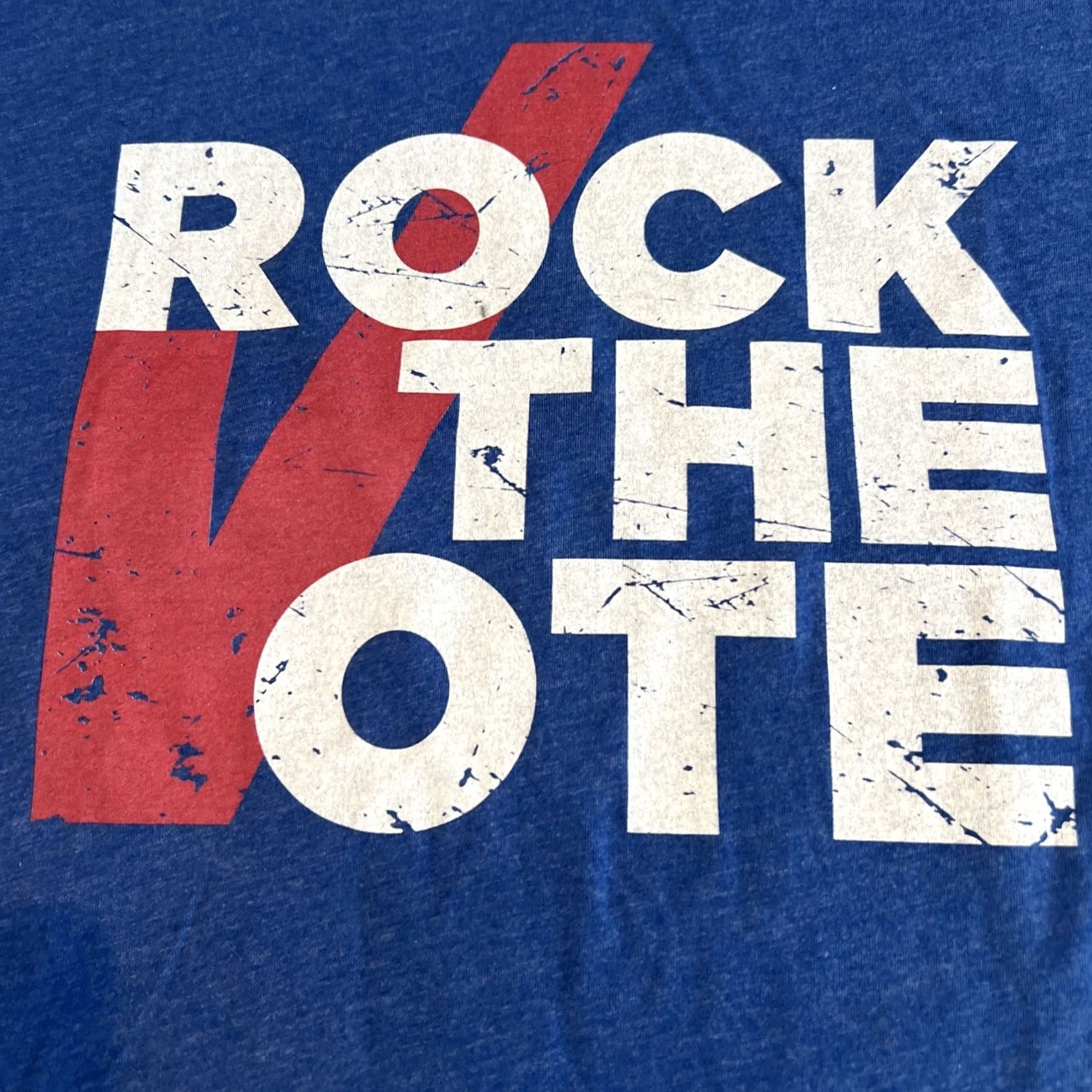 Next Level Rare Rock the Vote Logo Tee Shirt Unisex Adults Medium Blue Graphic Print 2020s Voting Politics Next Level Shirt Size US M / EU 48-50 / 2 - 2 Thumbnail