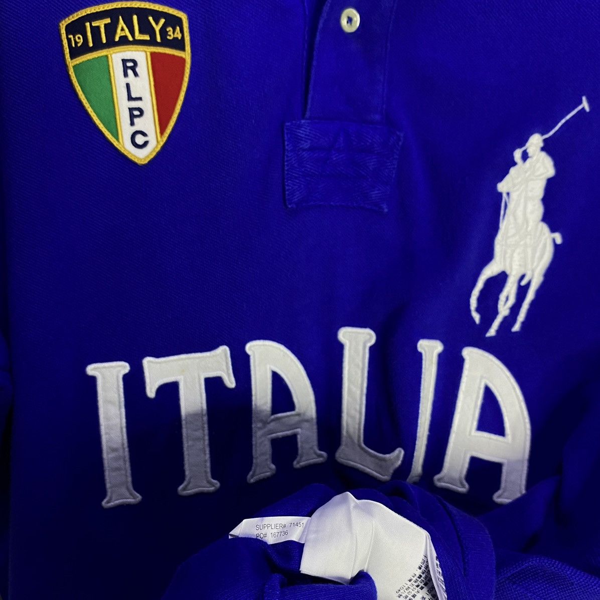 Ralph Lauren × Vintage Ralph Lauren RL Italia Country Blue Chief keef Polo Shirt Size US L / EU 52-54 / 3 - 4 Thumbnail
