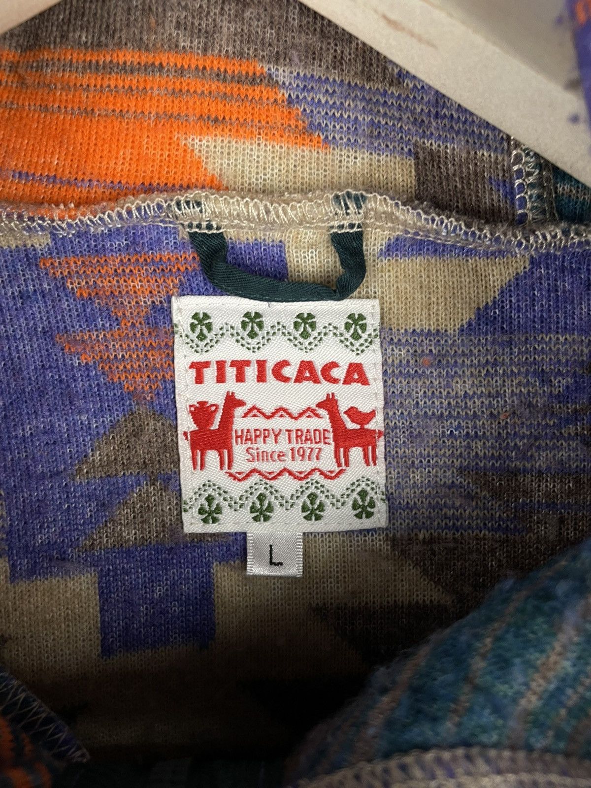 Japanese Brand Titicaca fleece navajo design zip up jacket Size US L / EU 52-54 / 3 - 5 Thumbnail