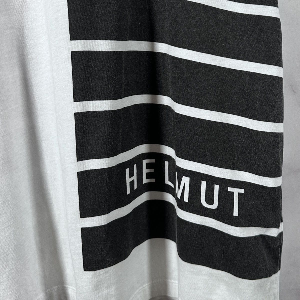 Helmut Lang White/Black Stripe Tee Size US L / EU 52-54 / 3 - 3 Thumbnail