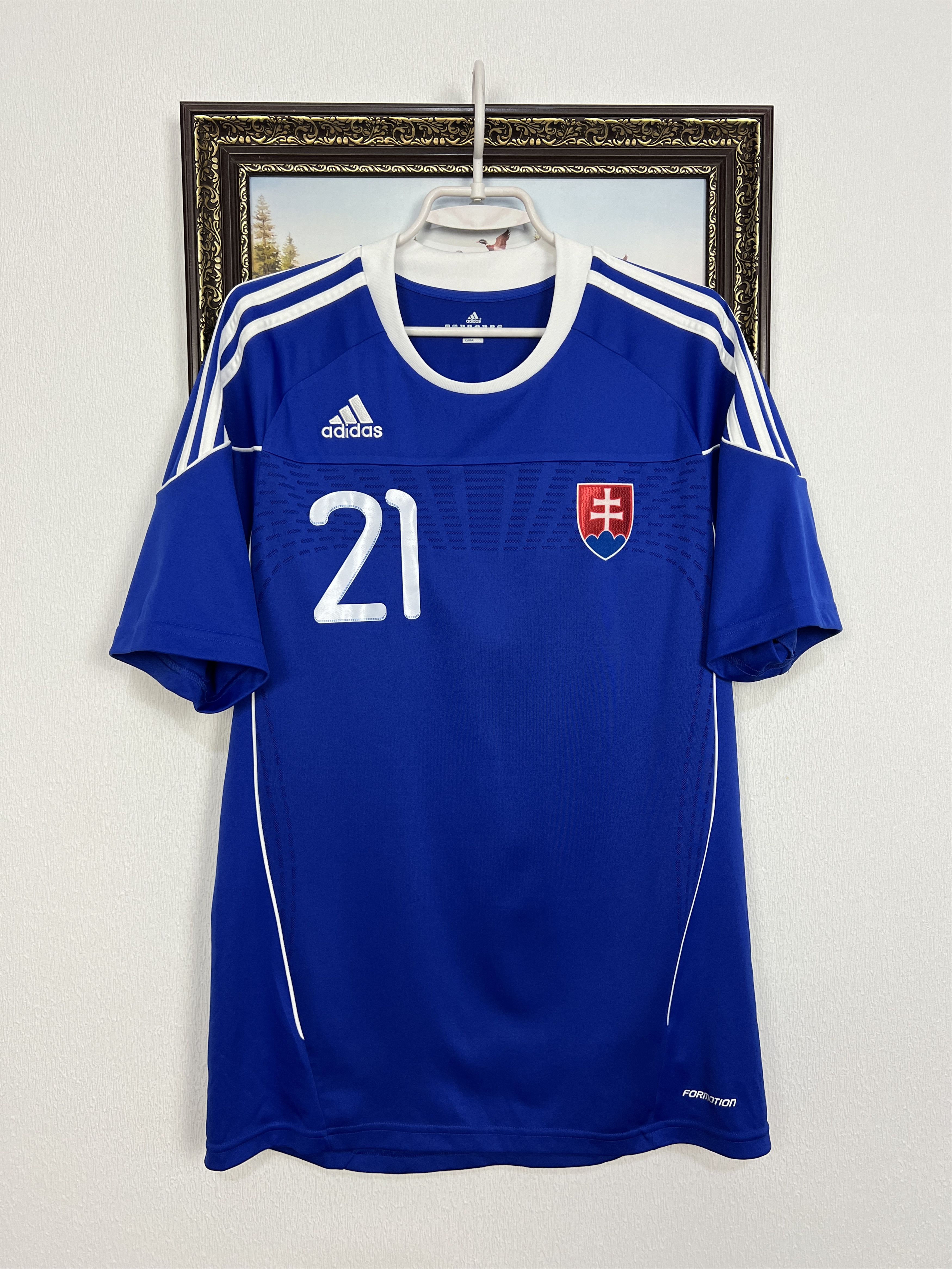 Adidas Slovakia Home football shirt 2010 Player Issue Soccer Jersey Size US L / EU 52-54 / 3 - 1 Thumbnail