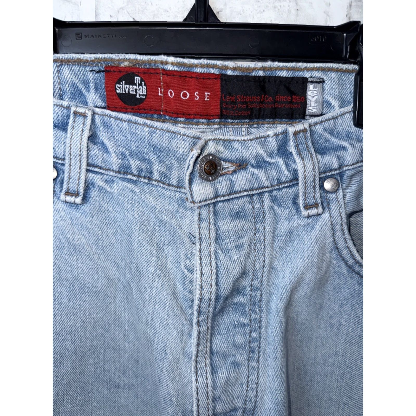 VINTAGE Levi's SilverTab Jeans 90s Baggy Fit Light Wash Blue 34x32