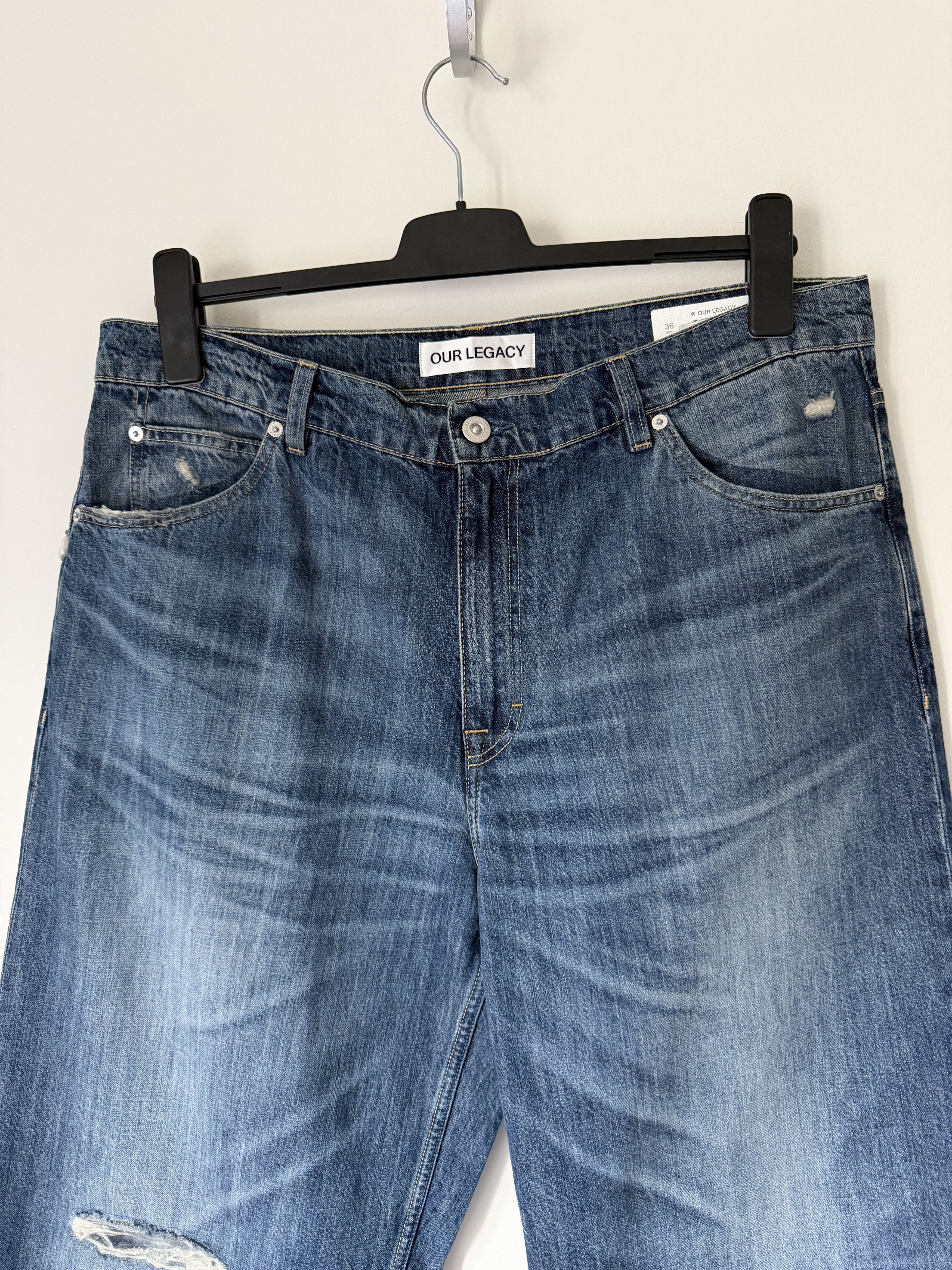 Our Legacy Our Legacy Vast Cut Repair Rubber Jeans in Blue Size US 36 / EU 52 - 2 Thumbnail