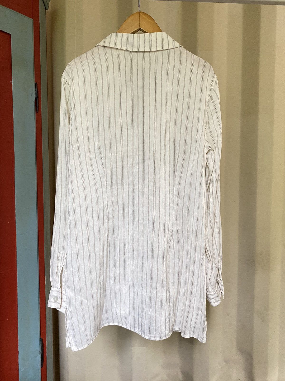 Max Mara MM by MaxMara White and Grey Striped Long-Sleeve Shirt Size ONE SIZE - 2 Thumbnail